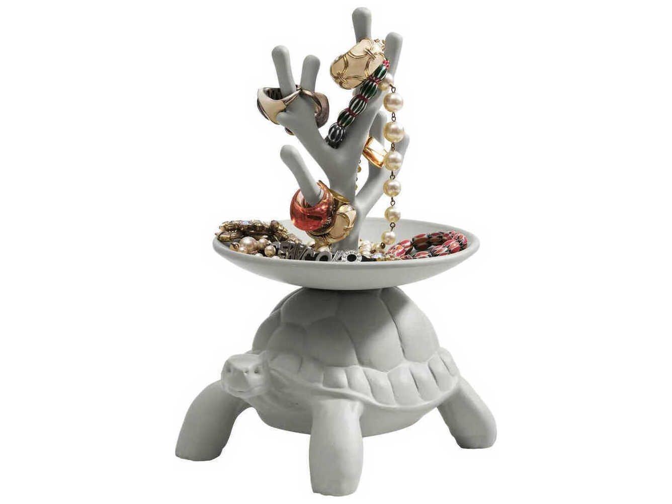 Qeeboo Turtle Carry Light Grey Jewelry Tree