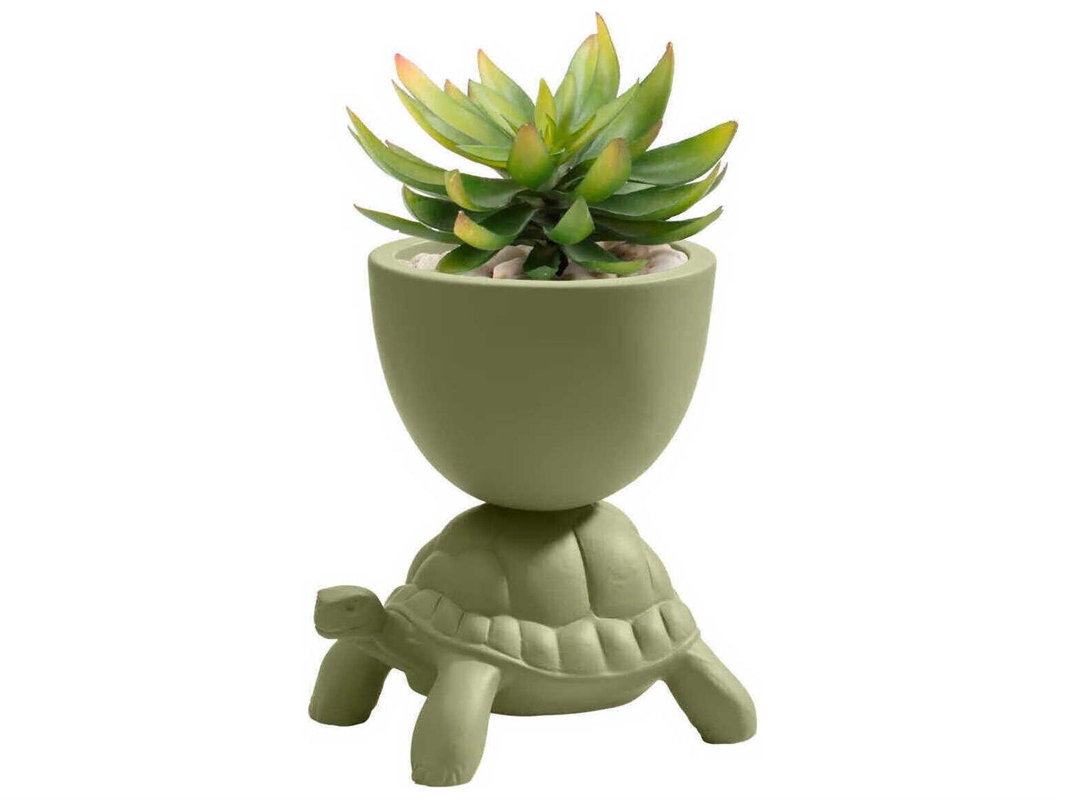 Qeeboo Turtle Carry Olive Green Planter