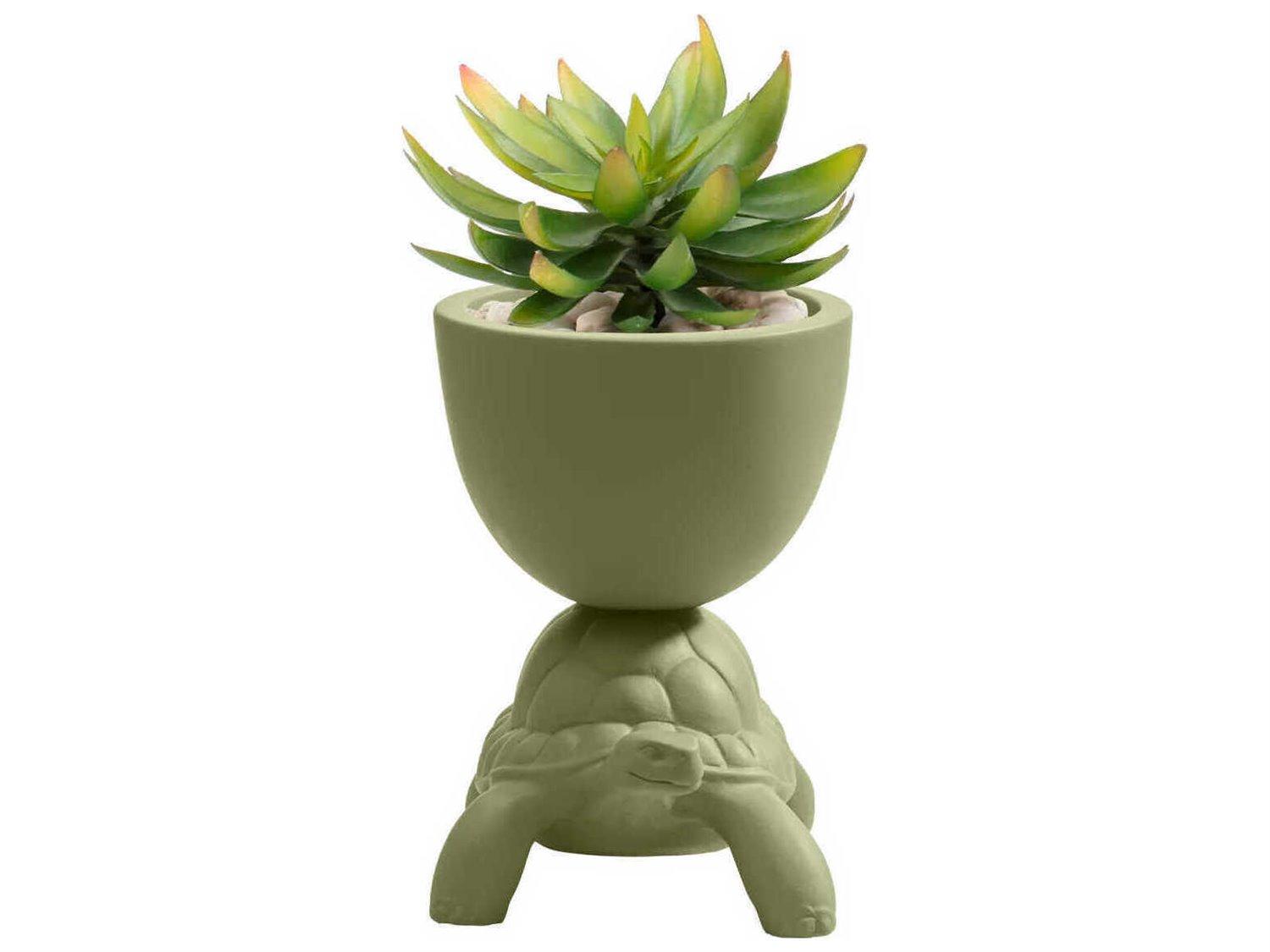 Qeeboo Turtle Carry Olive Green Planter