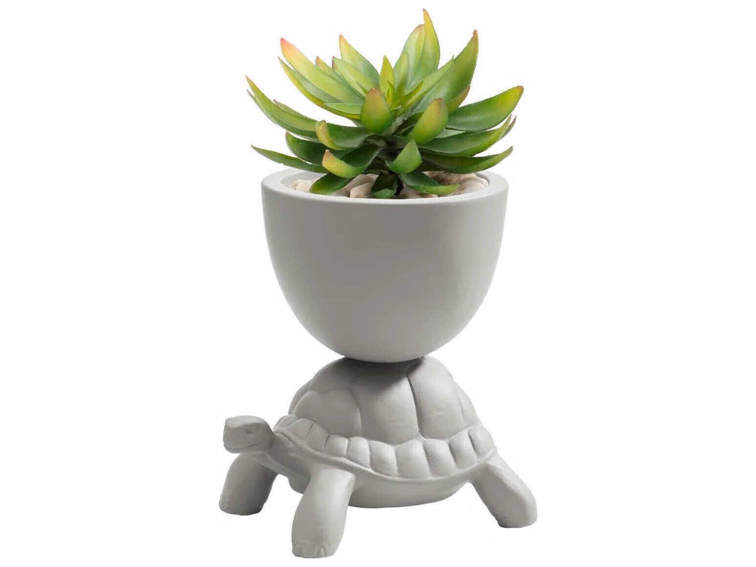 Qeeboo Turtle Carry Light Grey Planter