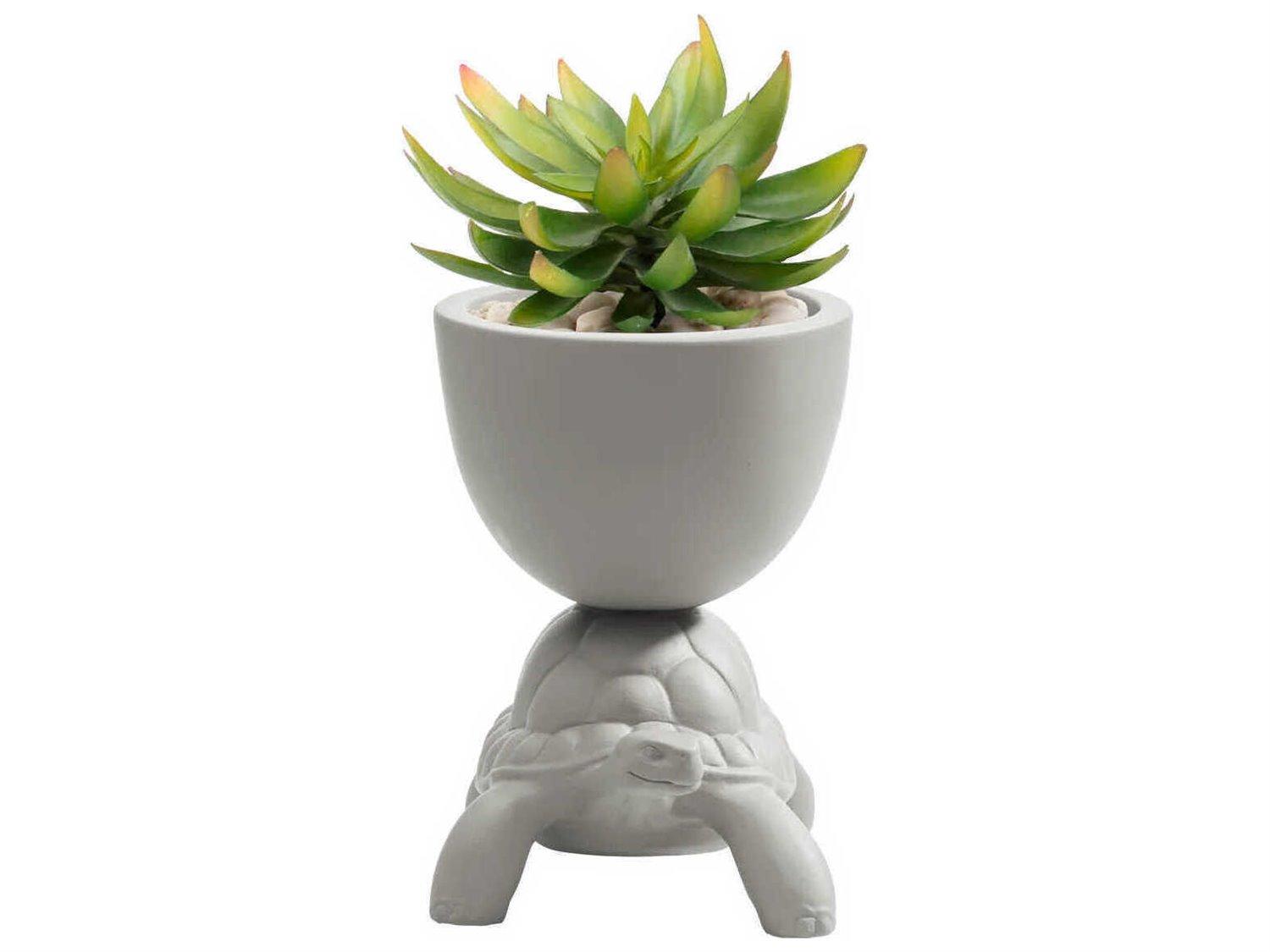Qeeboo Turtle Carry Light Grey Planter