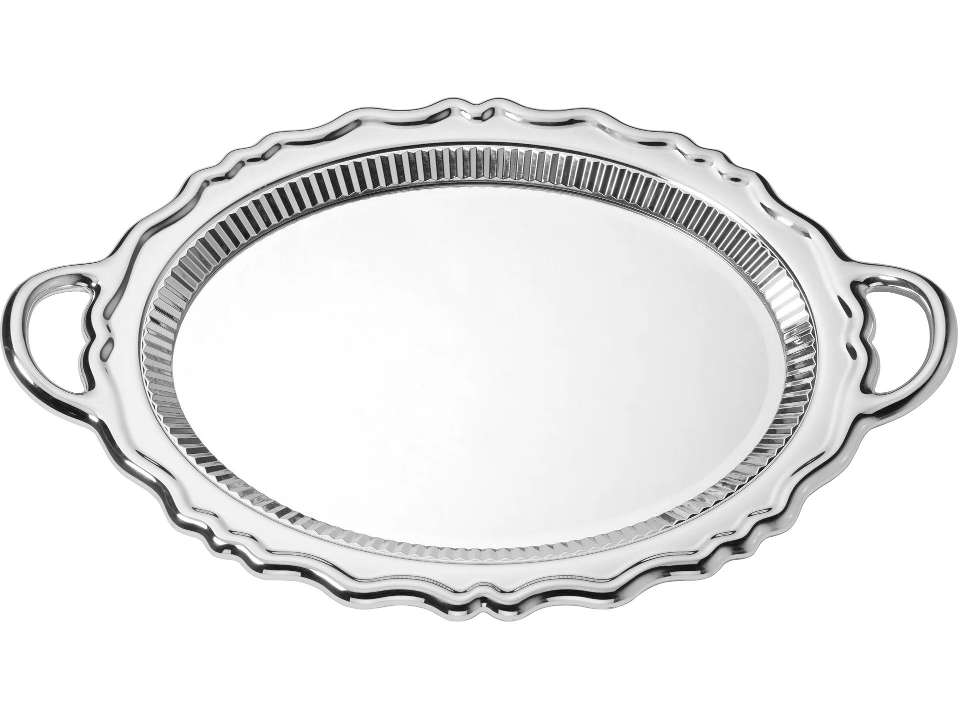 Qeeboo Plateau Silver Oval Wall Mirror