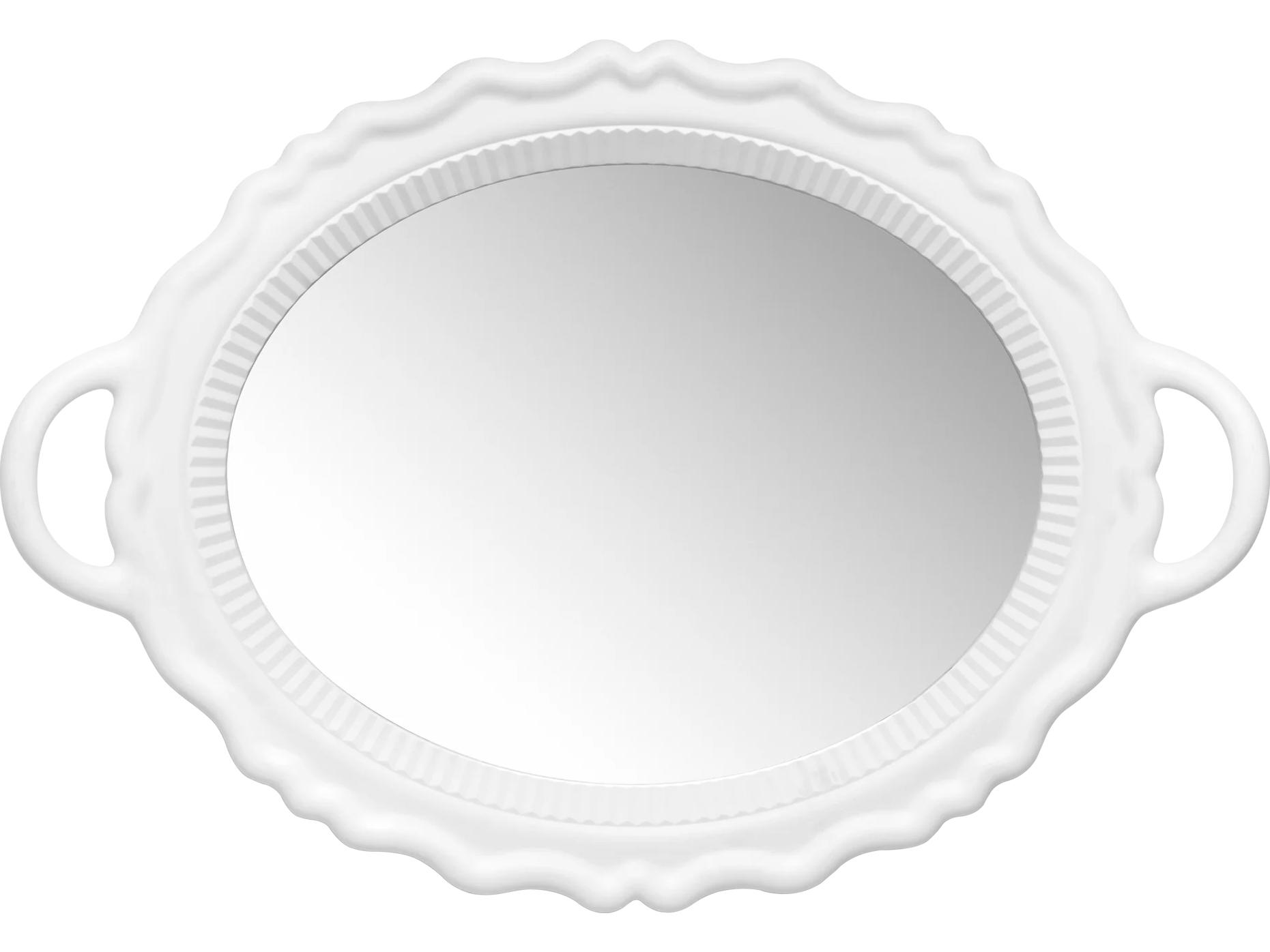 Qeeboo Plateau White Oval Wall Mirror