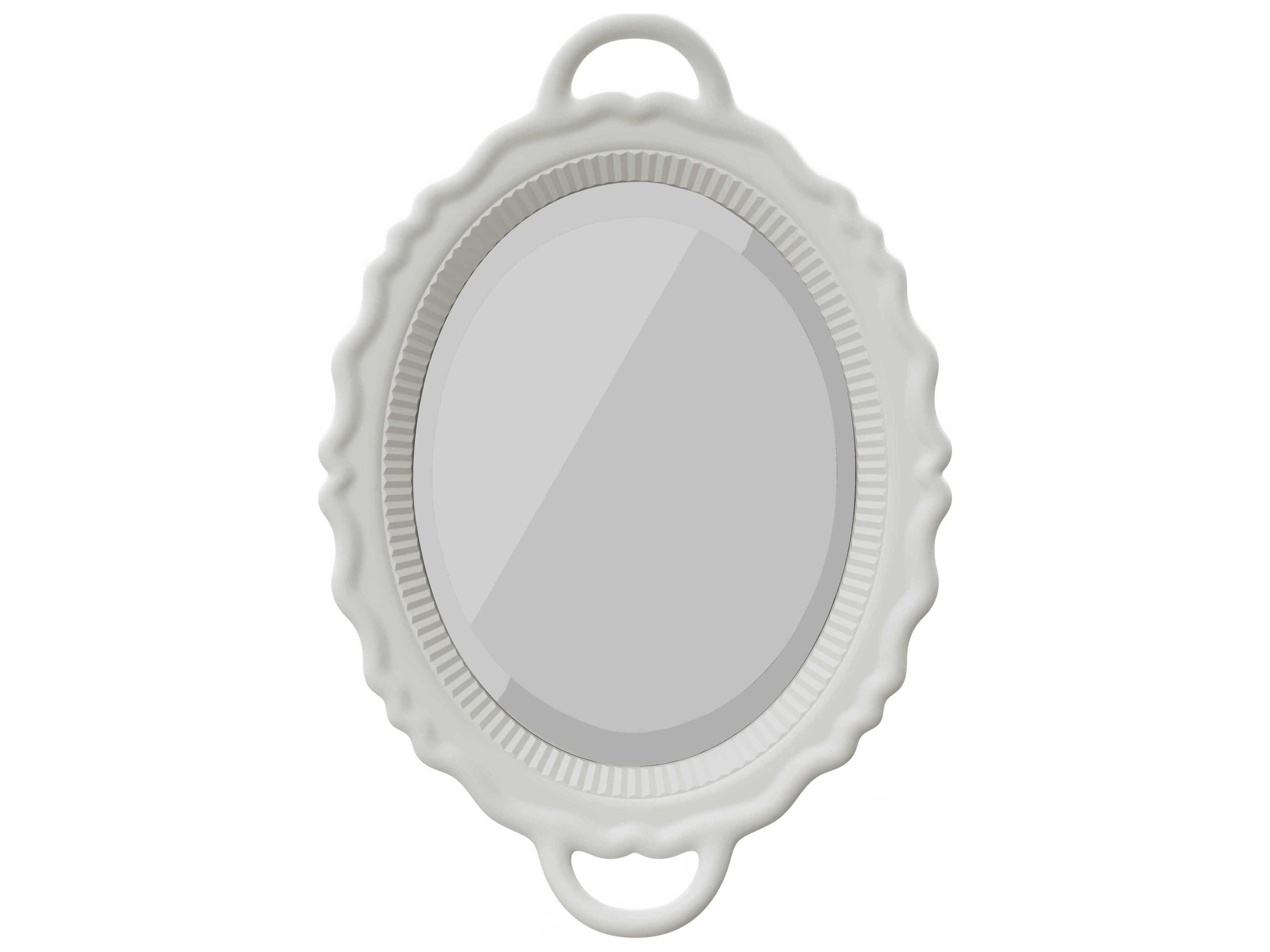 Qeeboo Plateau White Oval Wall Mirror