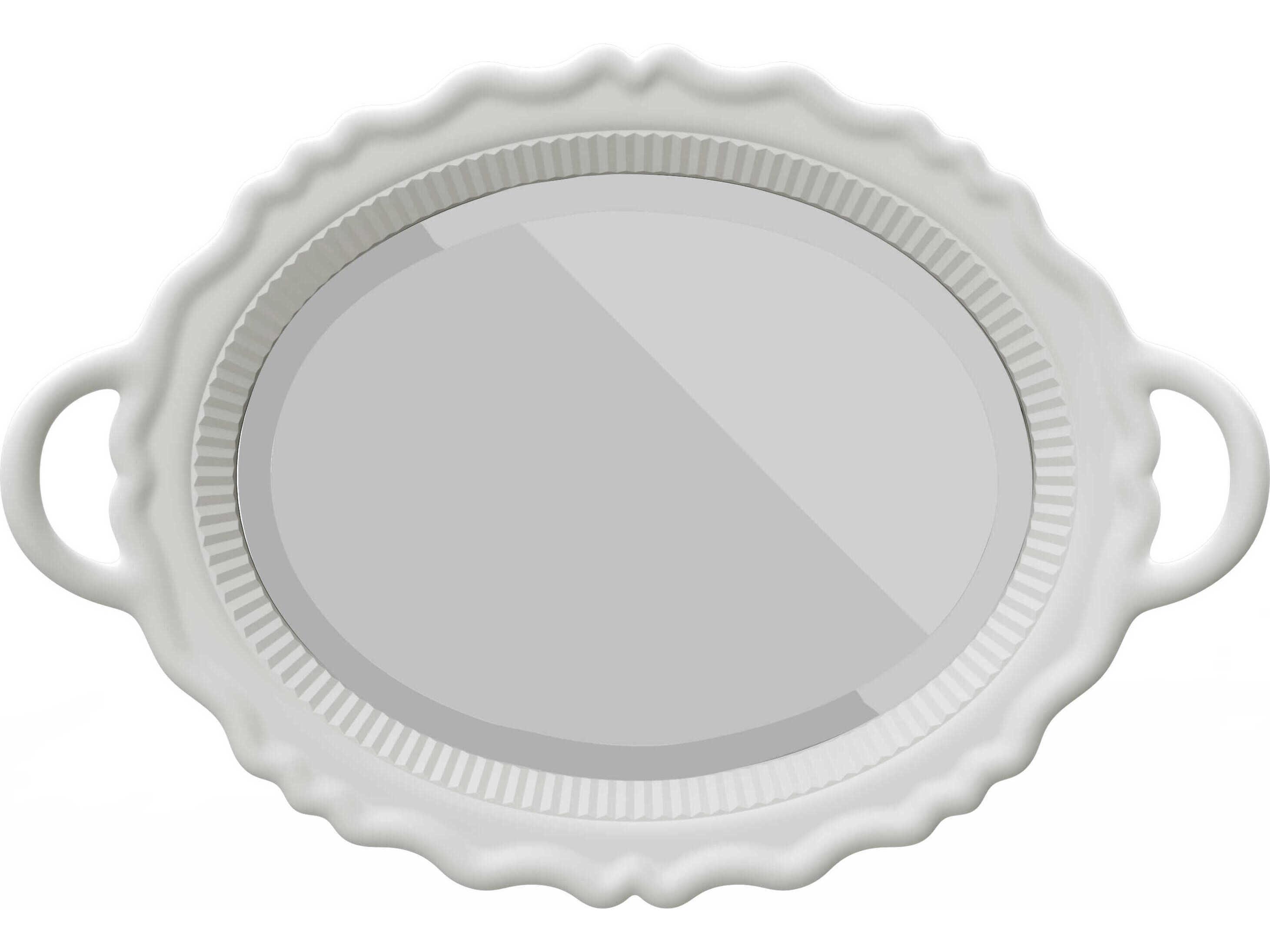 Qeeboo Plateau White Oval Wall Mirror