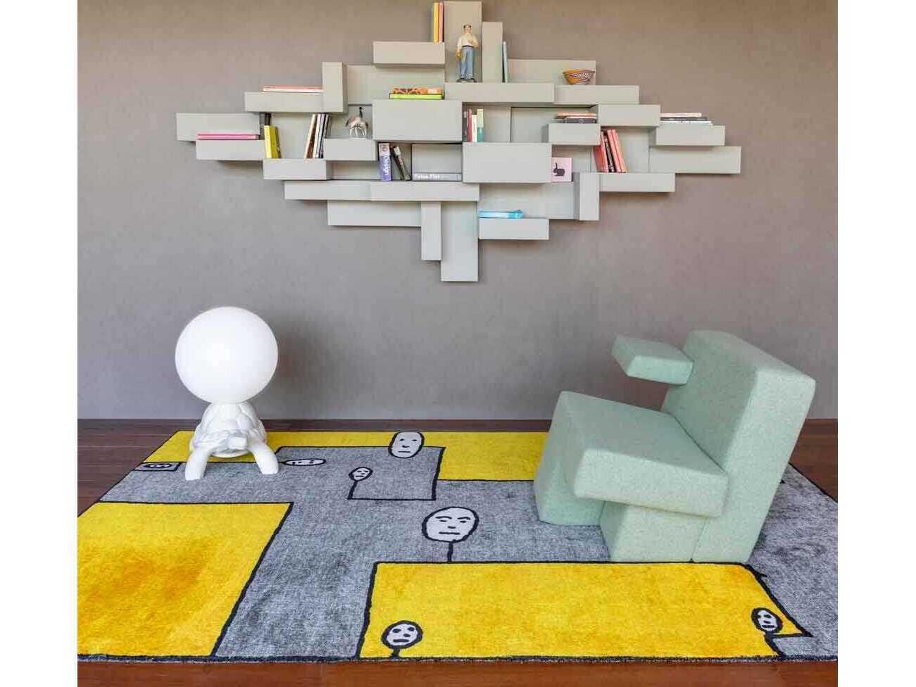 Qeeboo Genetic Tales Dog Yellow Graphic Area Rug