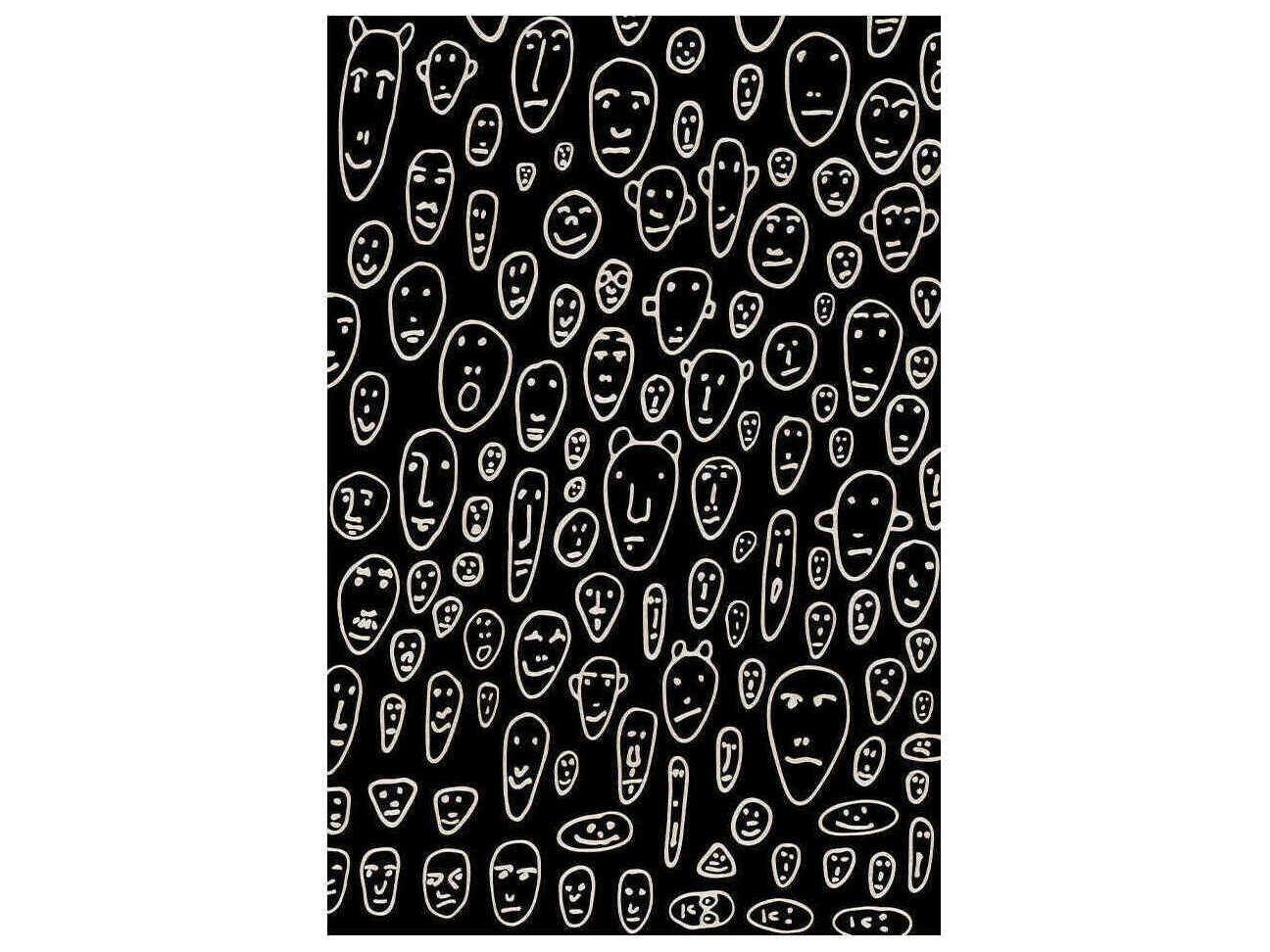 Qeeboo Genetic Tales Floating Faces Graphic Area Rug