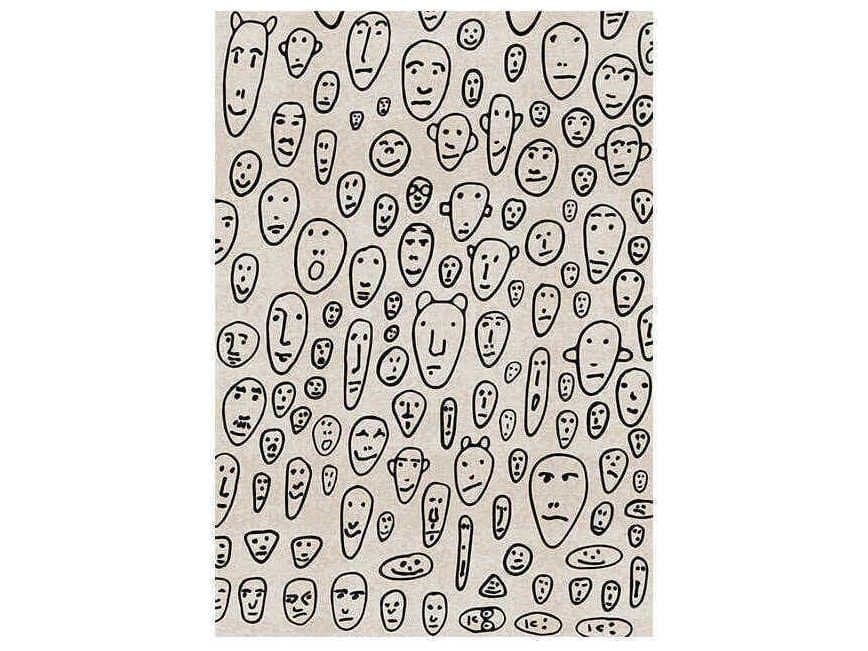 Qeeboo Genetic Tales Floating Faces Graphic Area Rug
