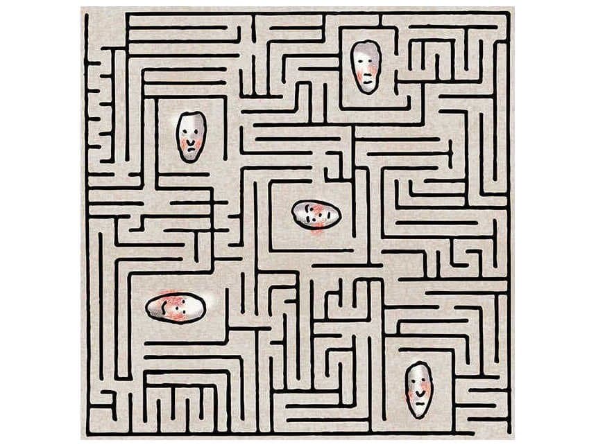 Qeeboo Genetic Tales Labyrinth Graphic Area Rug