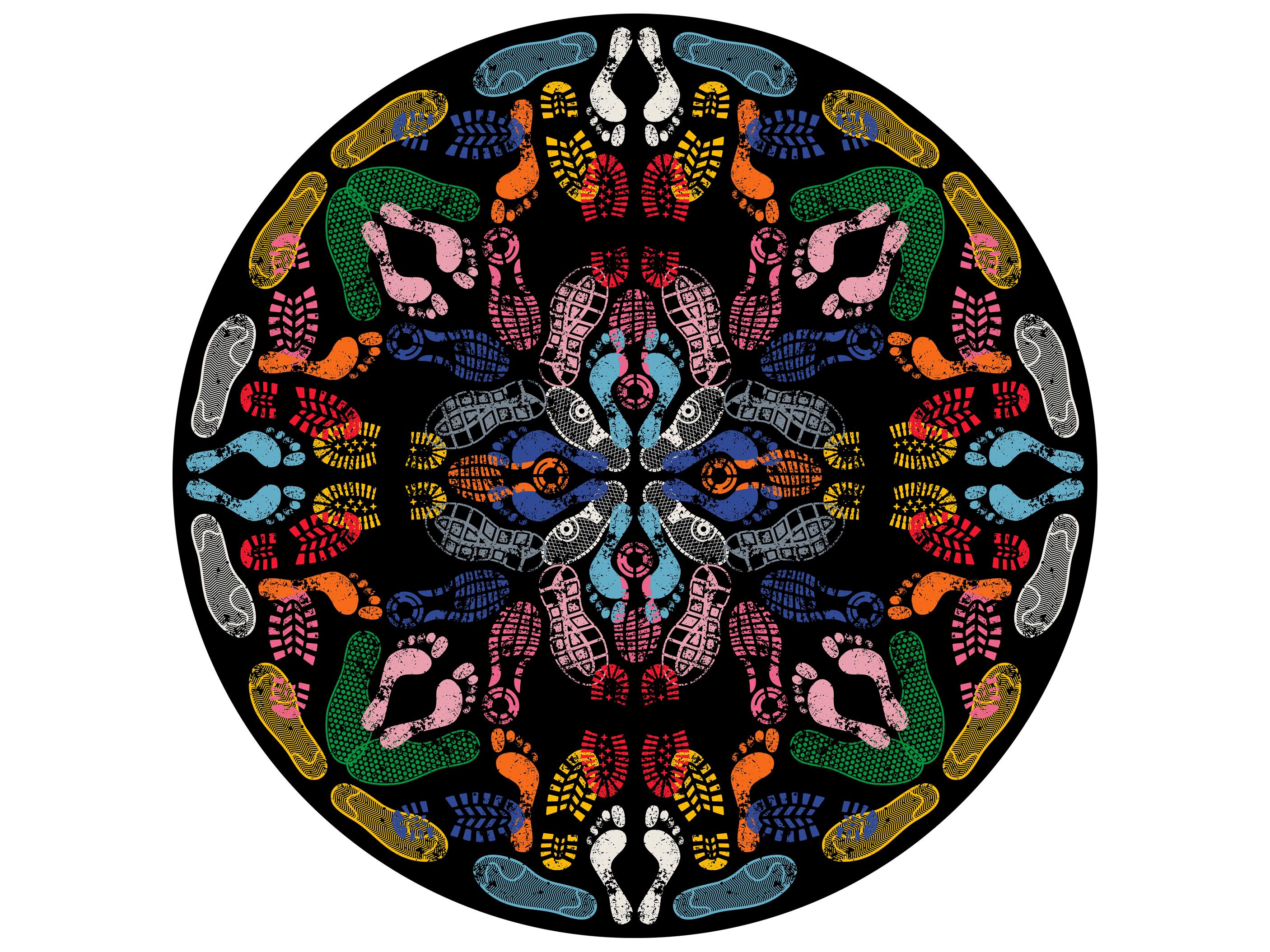 Qeeboo Lets Dance Human Traces Graphic Area Rug