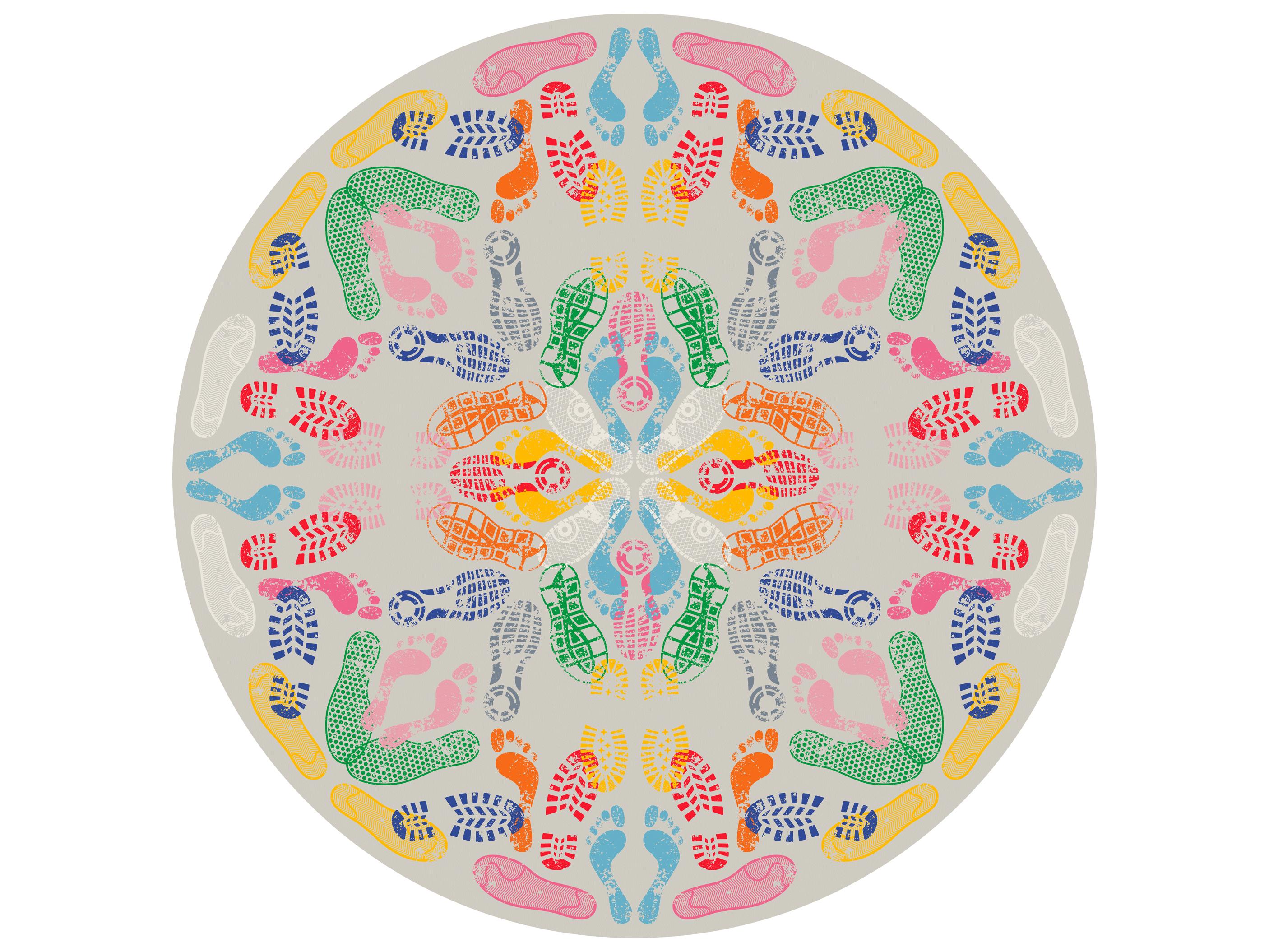 Qeeboo Lets Dance Human Traces Graphic Area Rug