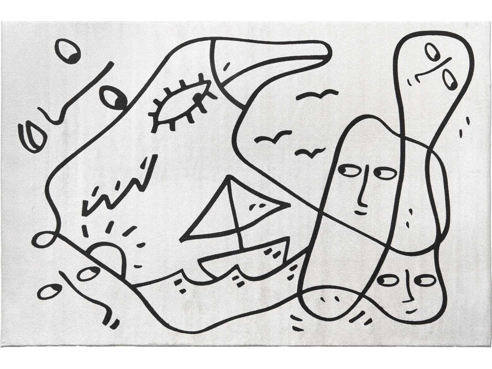 Qeeboo Linescapes Whispering Waves Graphic Area Rug