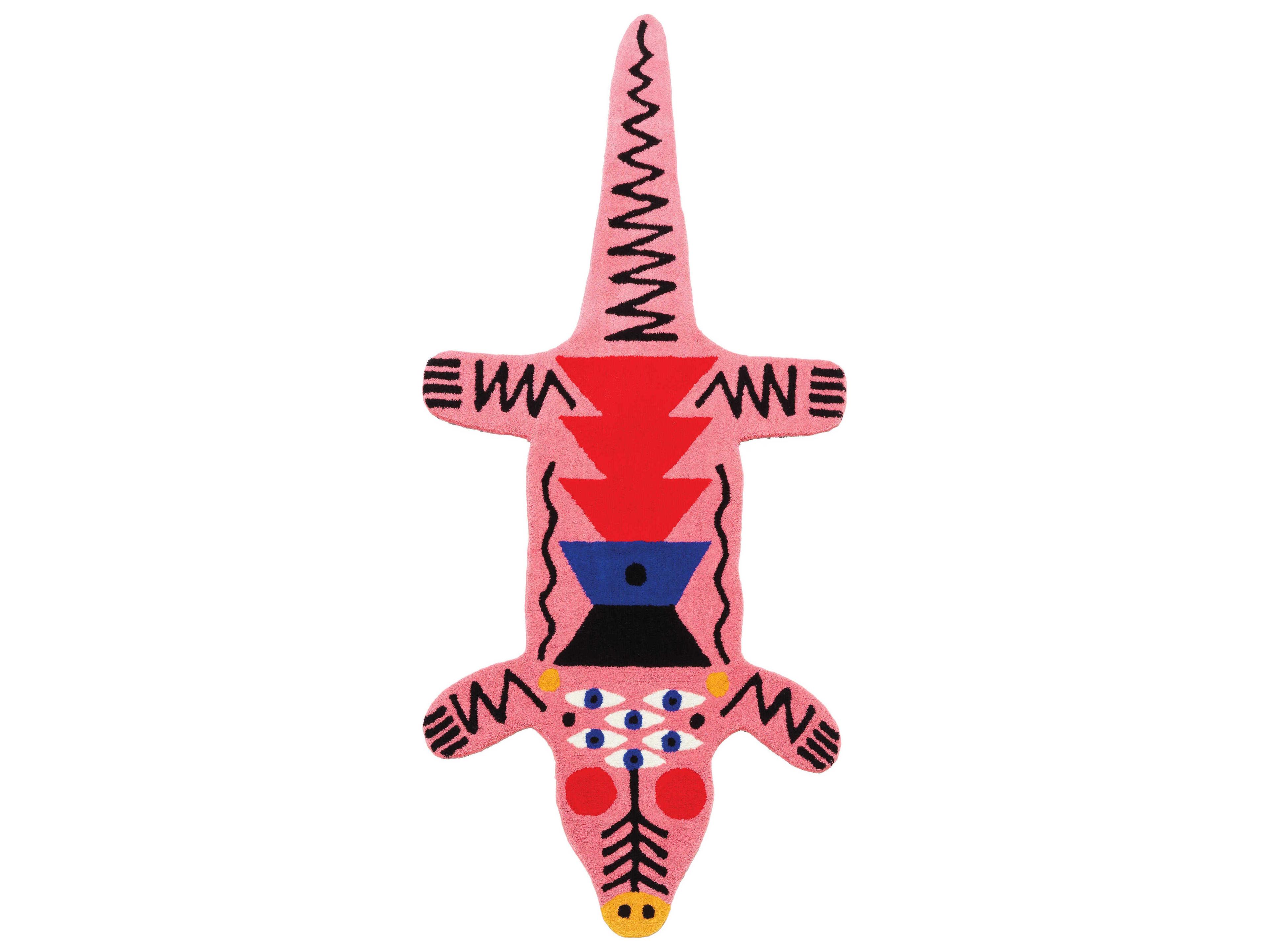 Qeeboo Oggian Crocopink Graphic Runner Area Rug