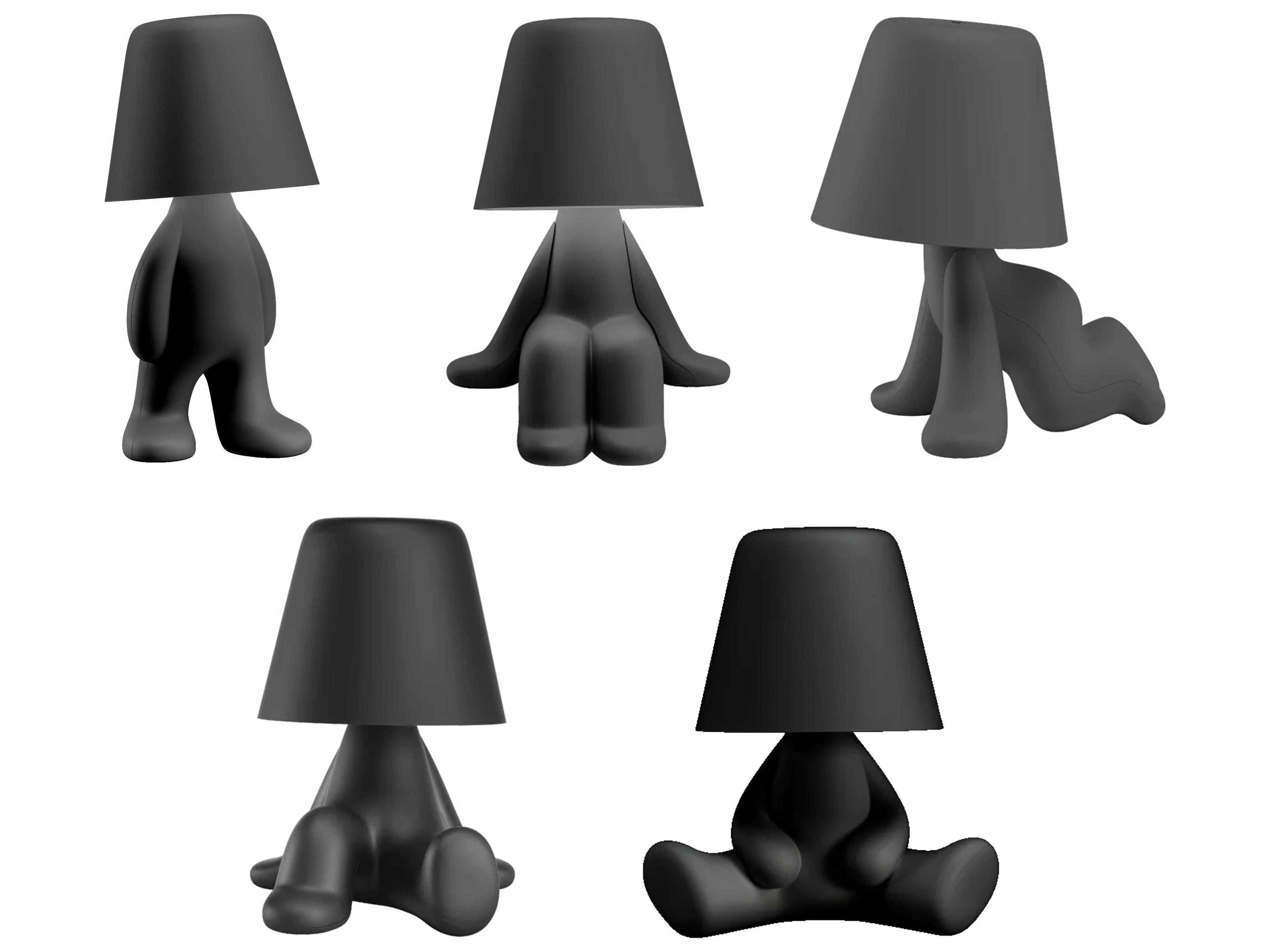 Qeeboo Sweet Brothers Black Table Lamp (Set of 5)