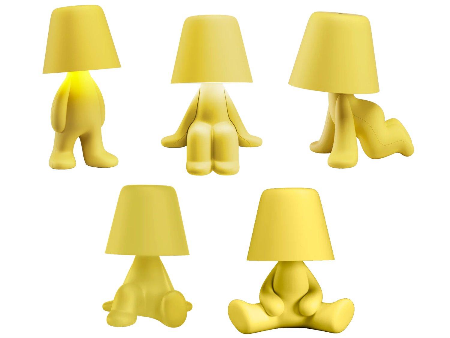Qeeboo Sweet Brothers Yellow Table Lamp (Set of 5)