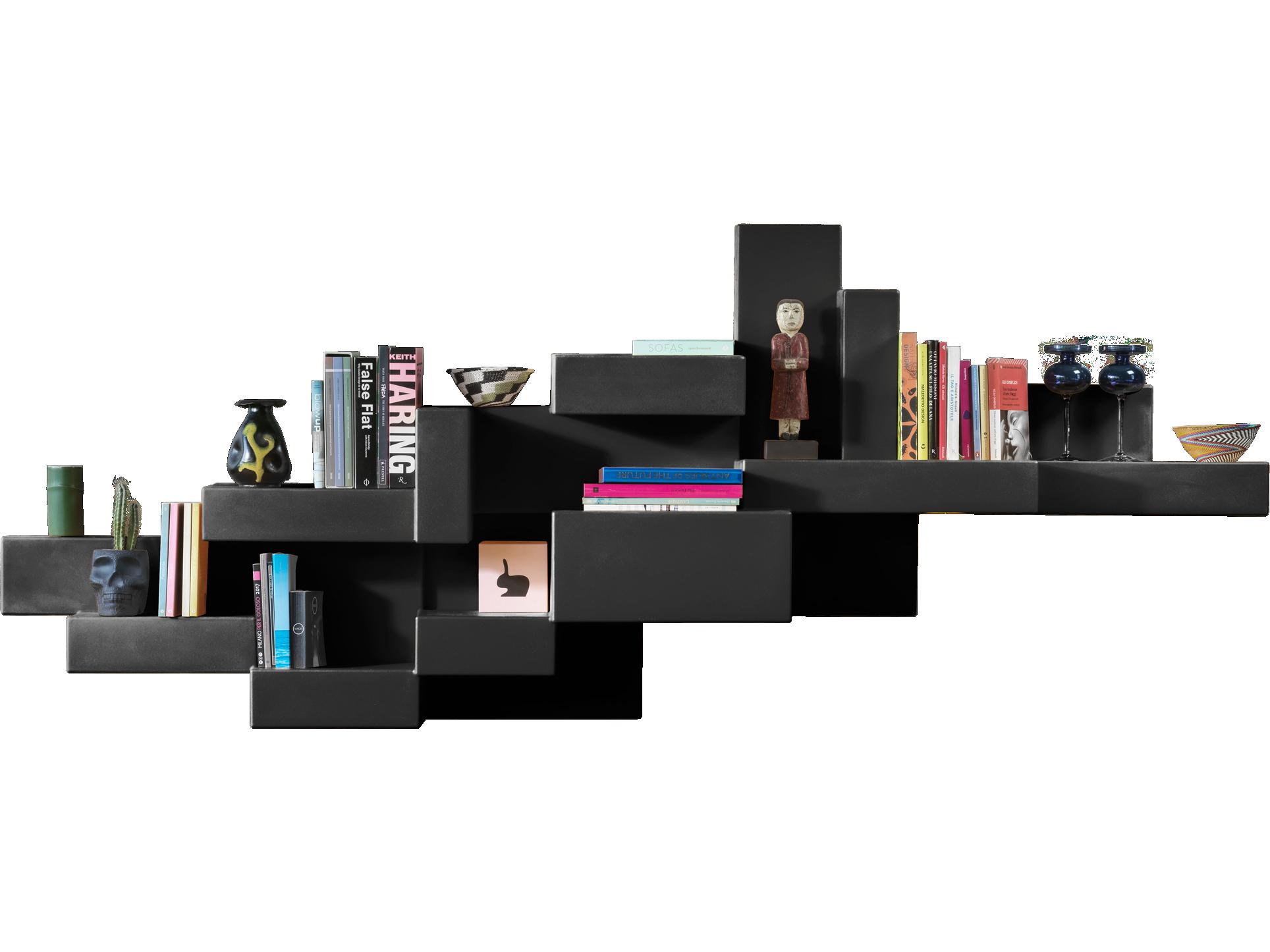 Qeeboo Primitive Black Wall Bookshelf