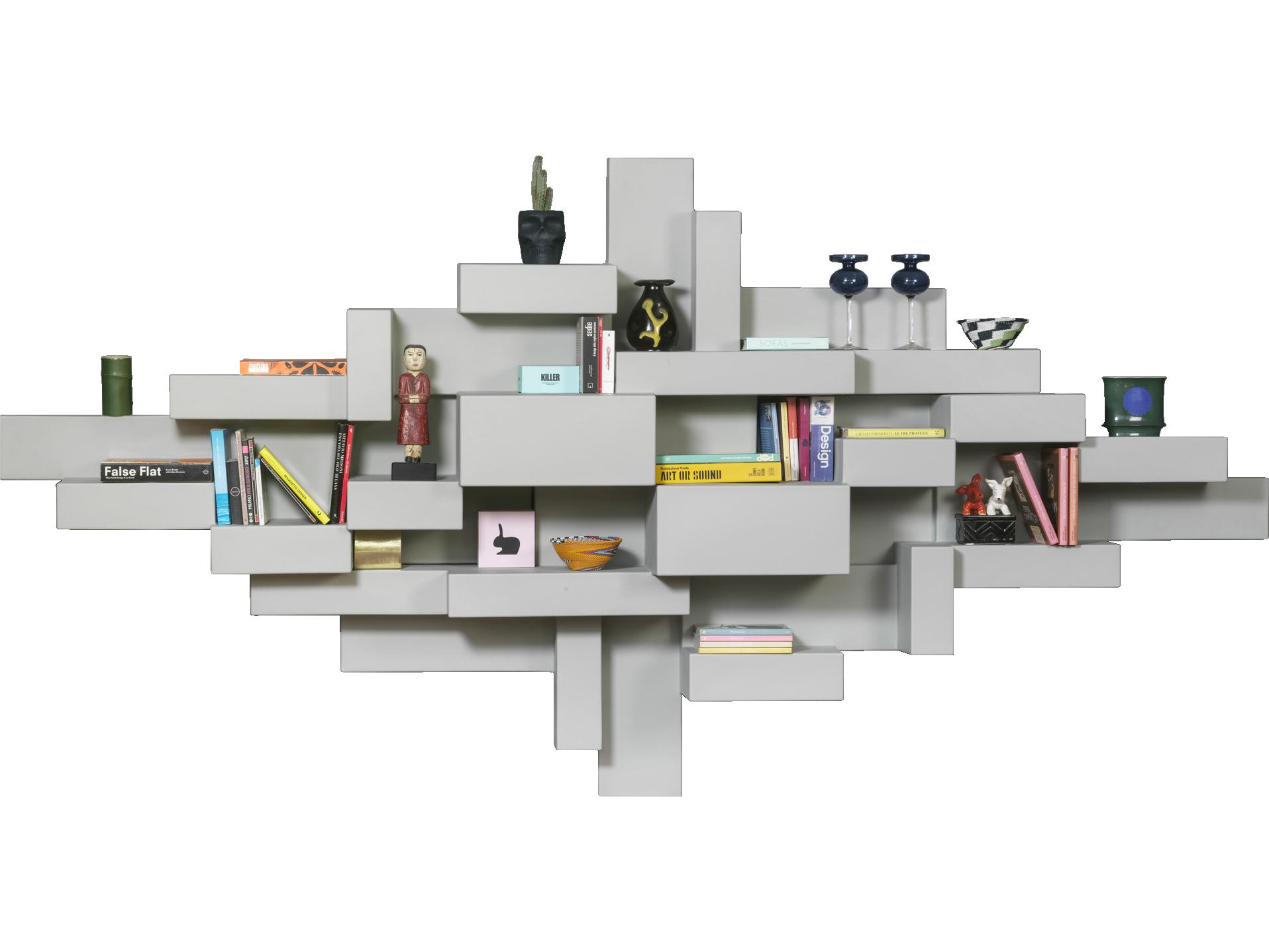 Qeeboo Primitive Grey Wall Bookshelf