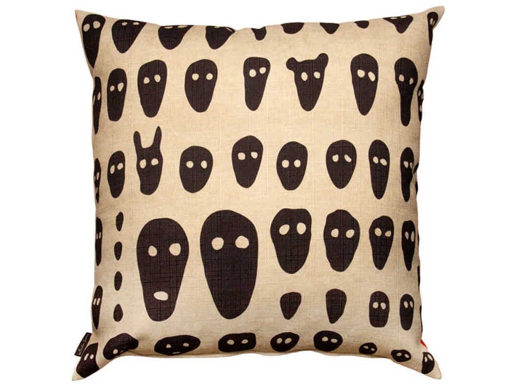 Qeeboo Genetic Tales Faces on Red Pillow