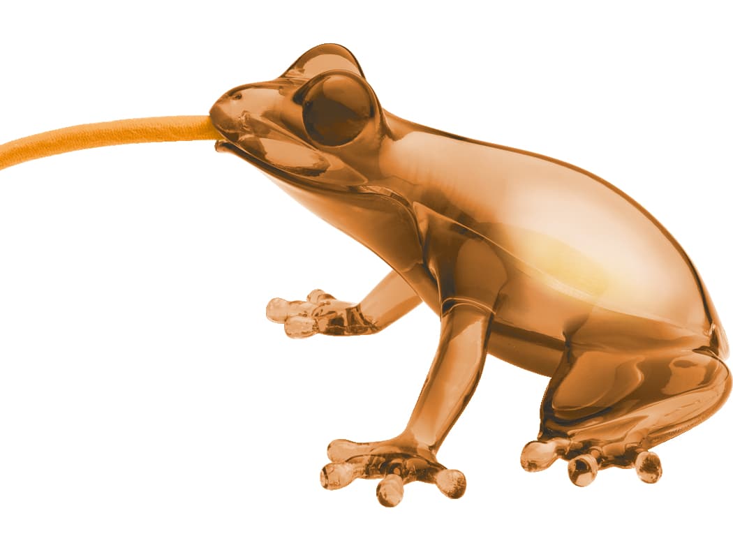Qeeboo Hungry Frog Amber Orange Table Lamp