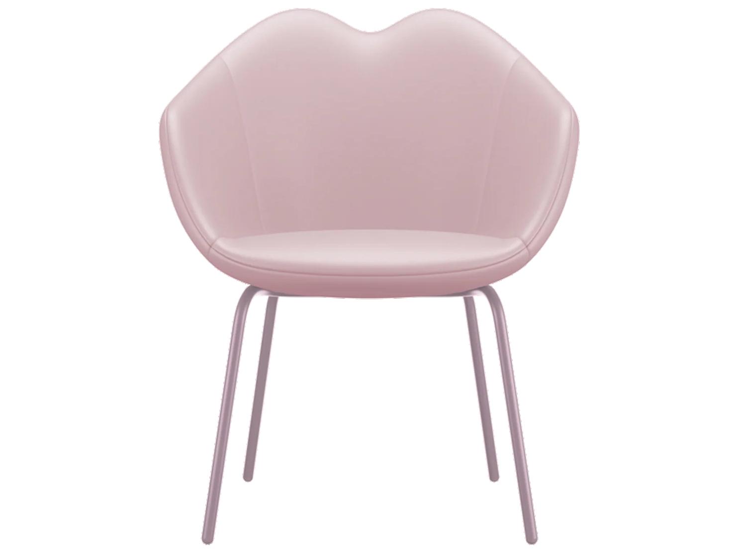 Qeeboo XOXO Pink Leather Arm Dining Chair