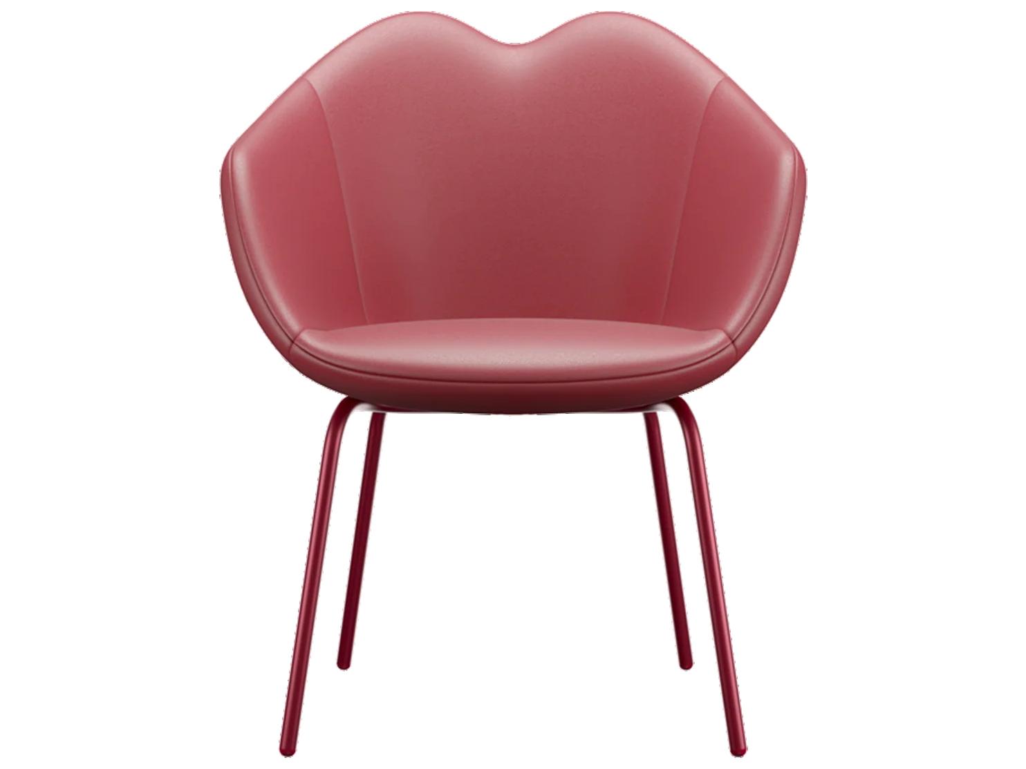 Qeeboo XOXO Red Leather Arm Dining Chair