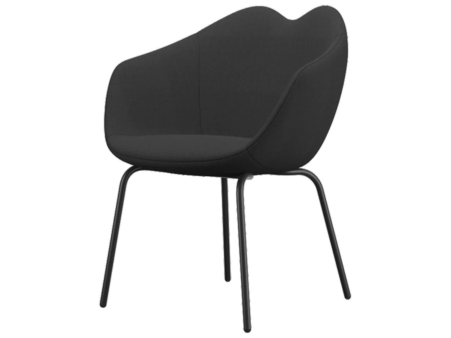 Qeeboo XOXO Black Upholstered Arm Dining Chair