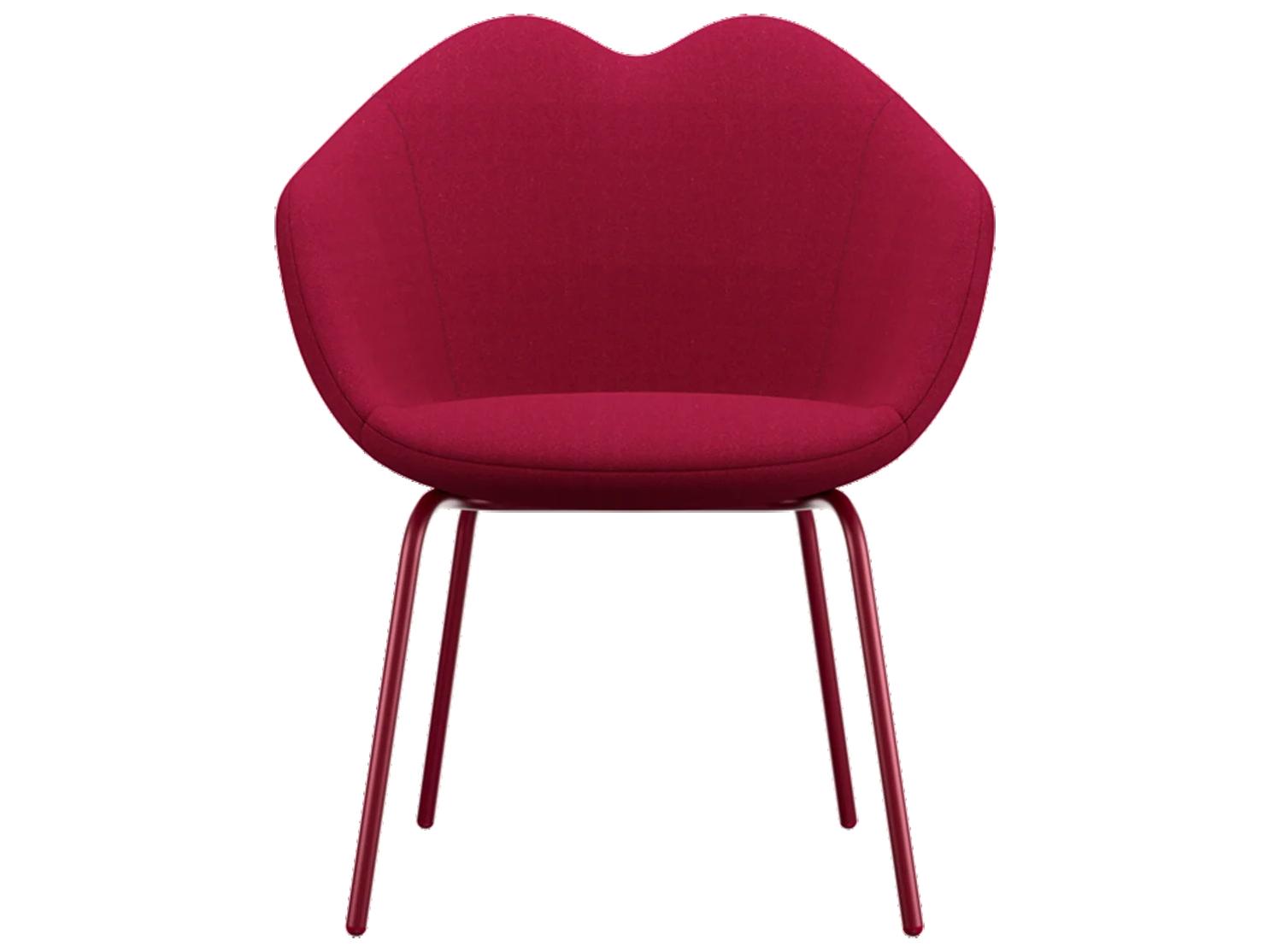 Qeeboo XOXO Red Upholstered Arm Dining Chair