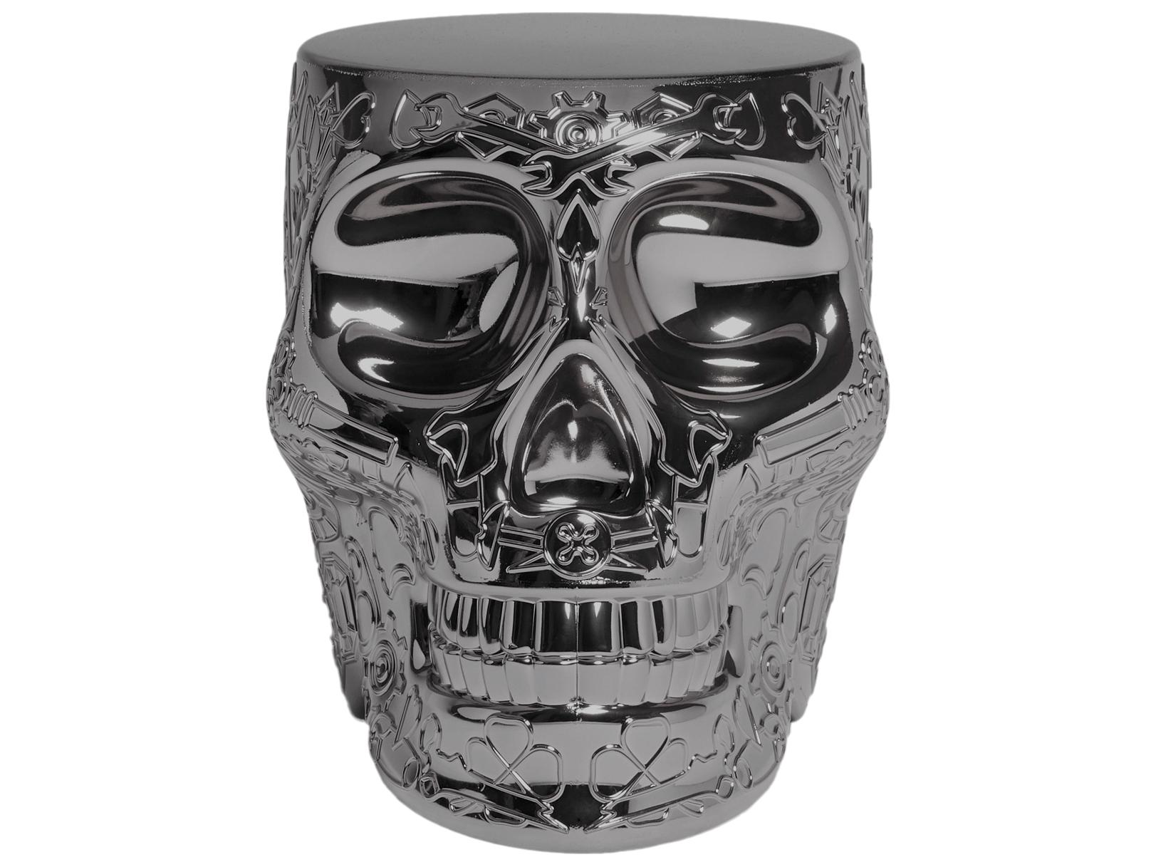 Qeeboo Mexico Titanium Gray Accent Stool and Side Table