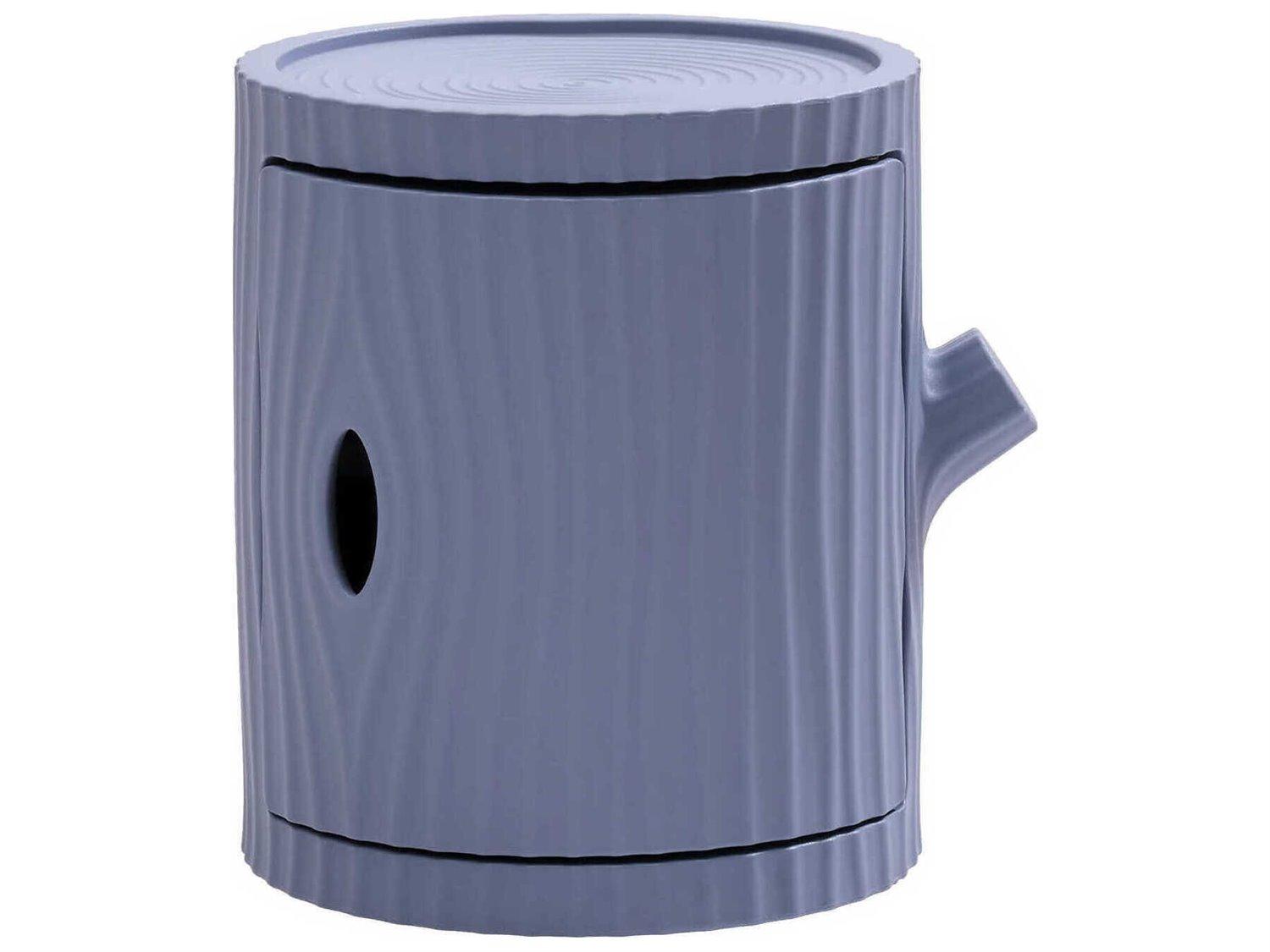 Qeeboo Tronco Round Plastic Blue Avio End Table