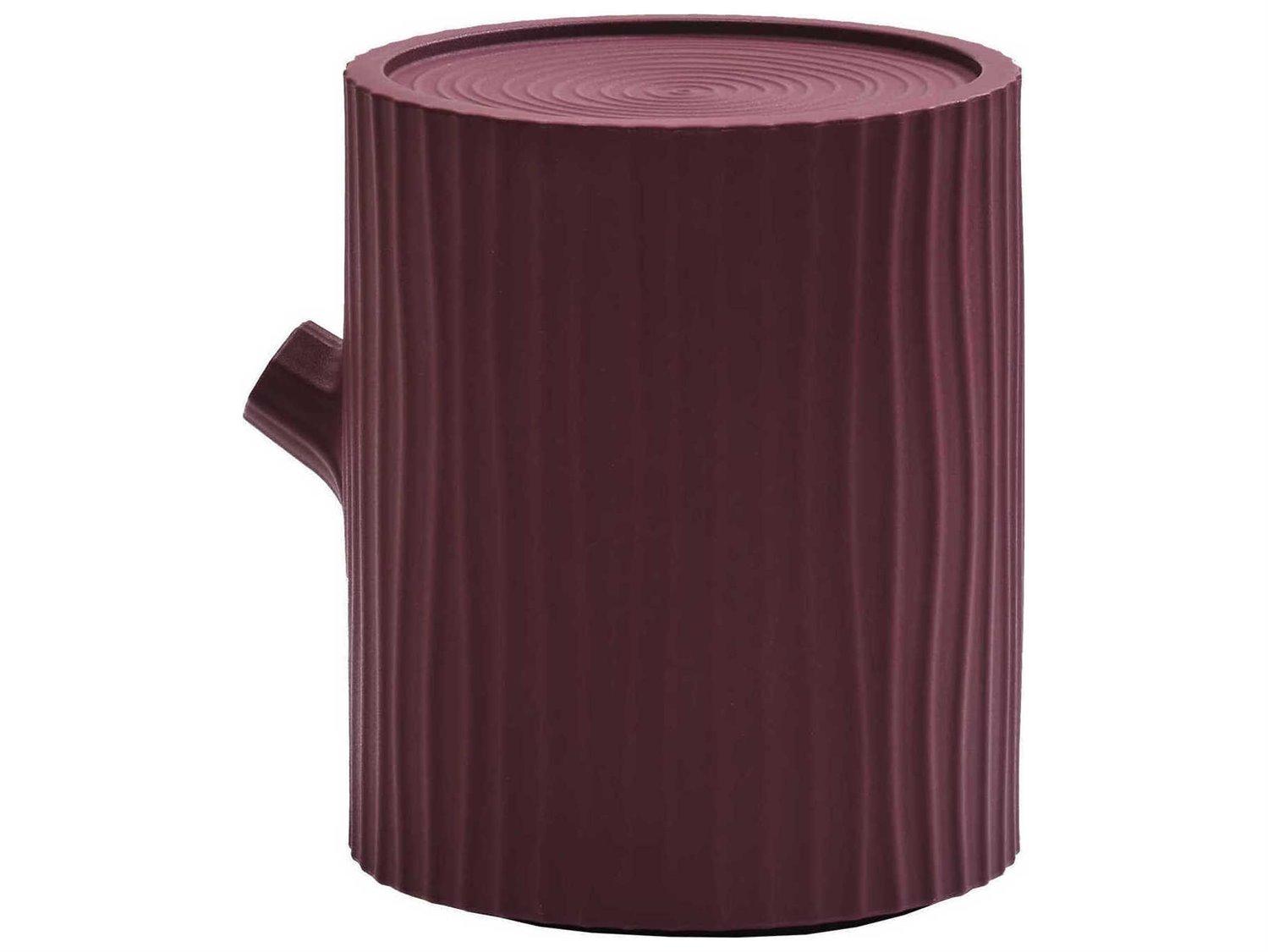 Qeeboo Tronco Round Plastic Indian Red End Table