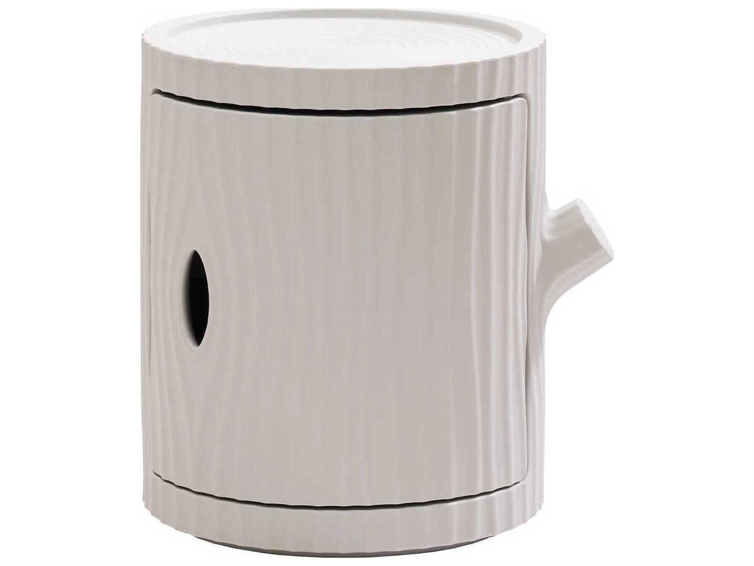 Qeeboo Tronco Round Plastic Light Grey End Table