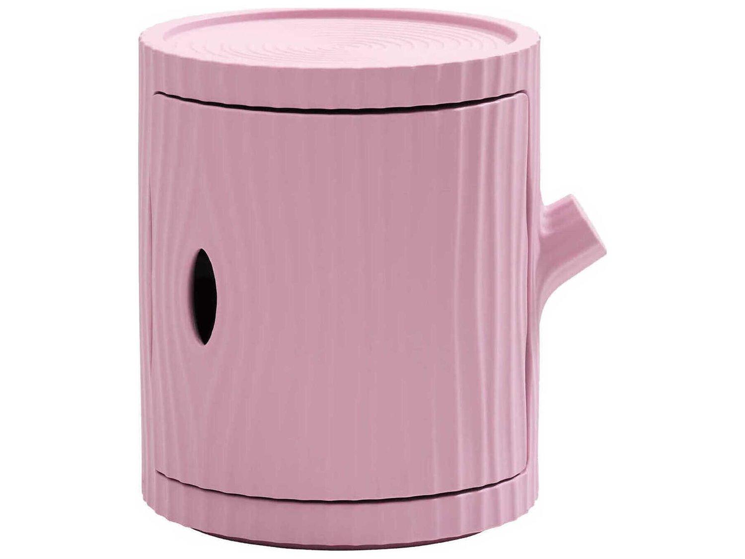 Qeeboo Tronco Round Plastic Pink End Table