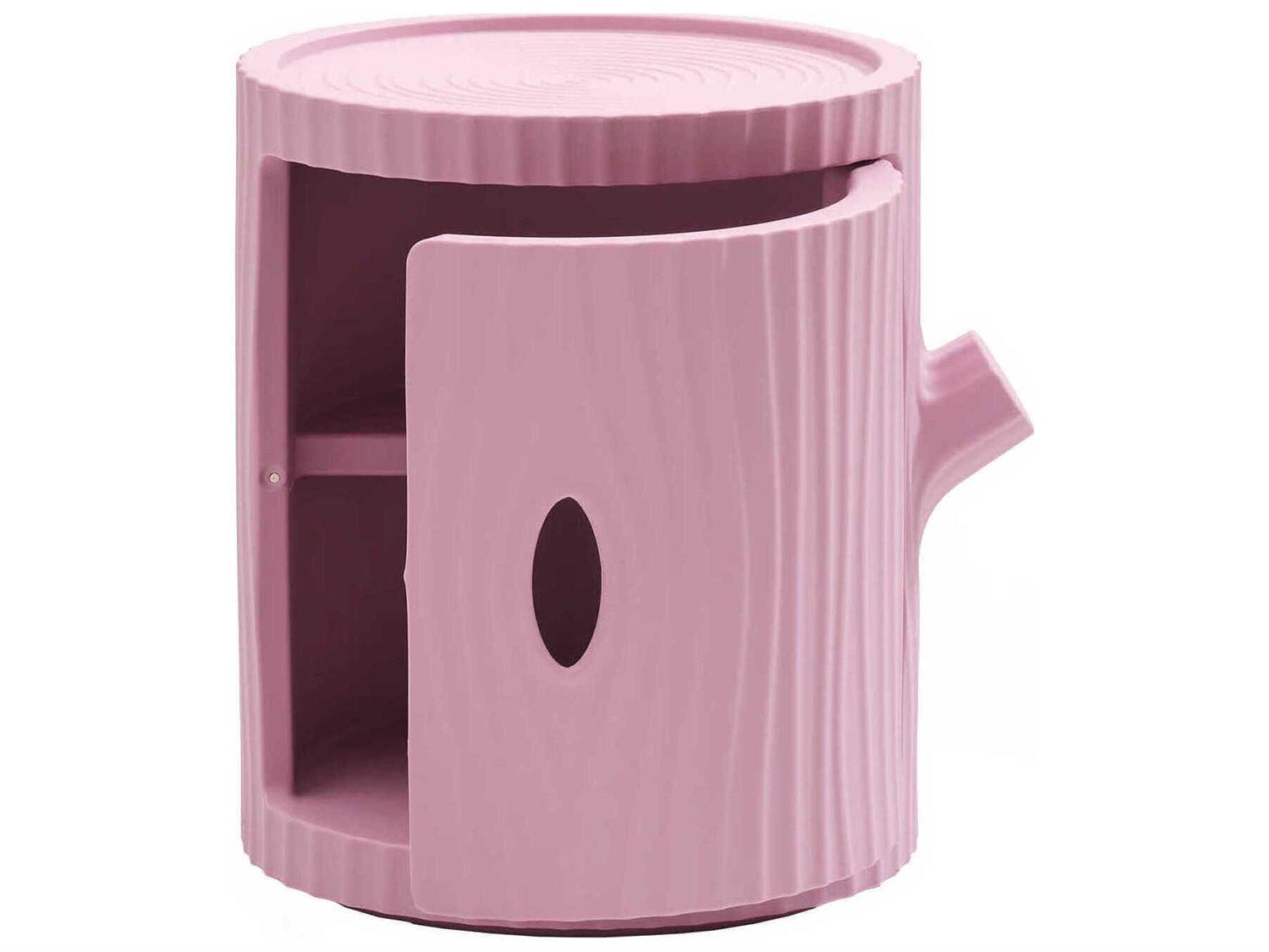 Qeeboo Tronco Round Plastic Pink End Table