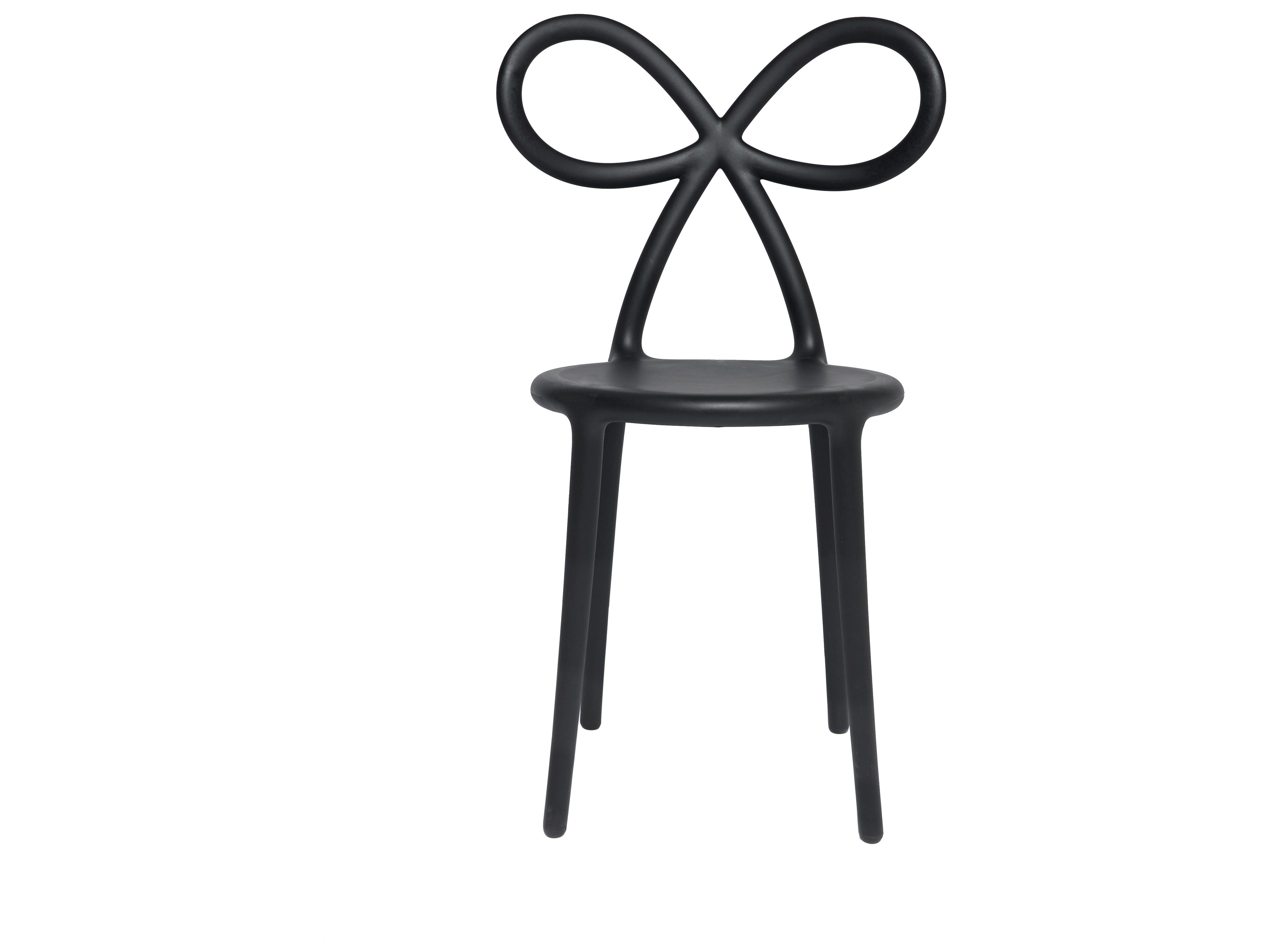 Qeeboo Ribbon Black Armless Dining Chair