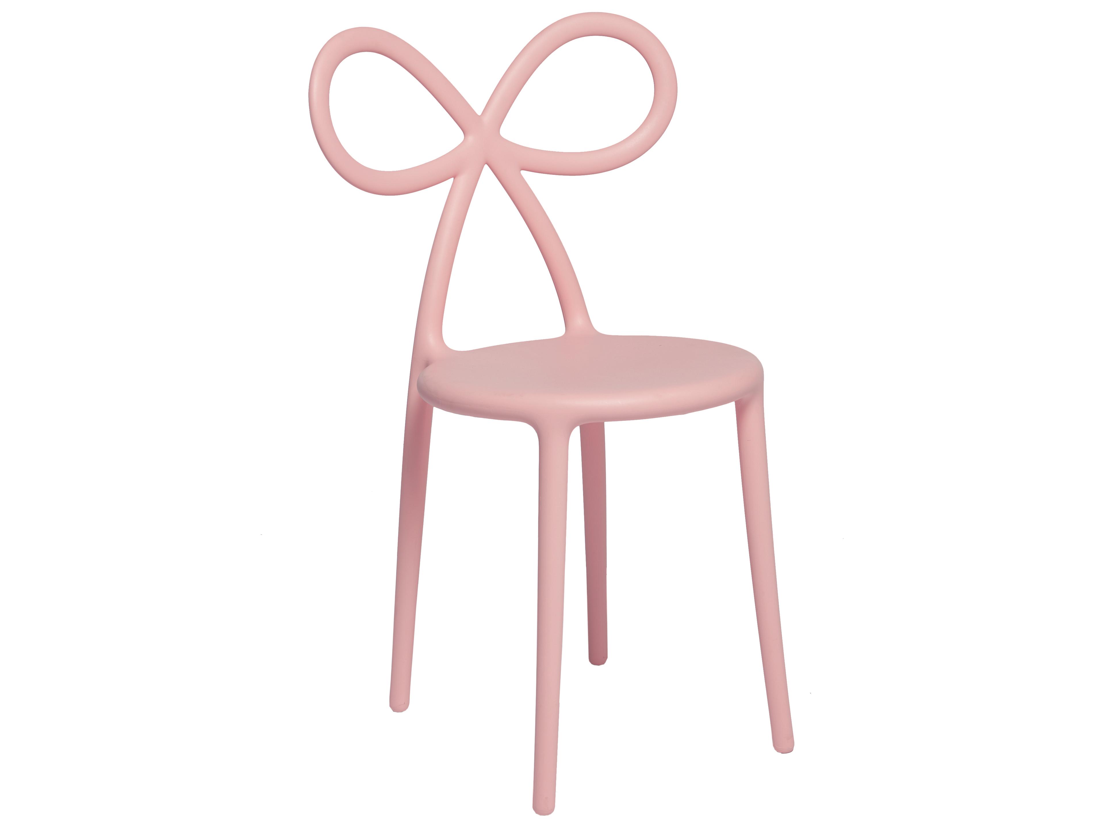 Qeeboo Ribbon Pink Armless Dining Chair