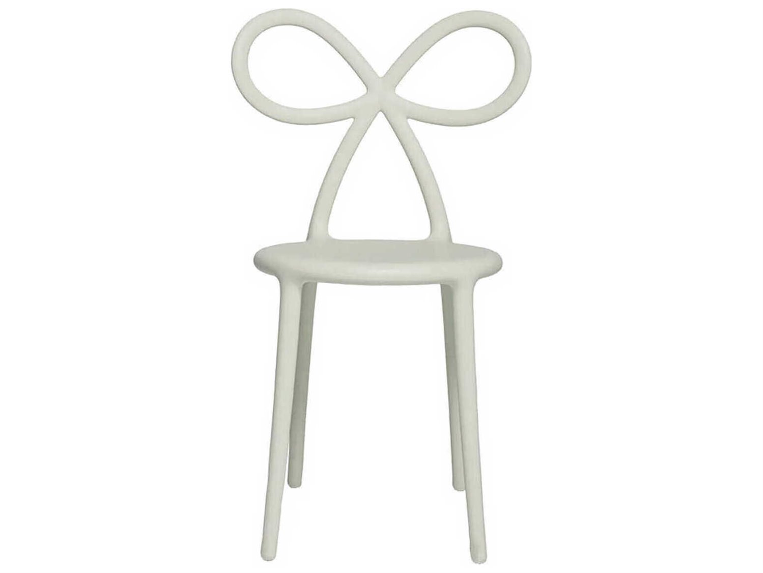 Qeeboo Ribbon White Armless Dining Chair