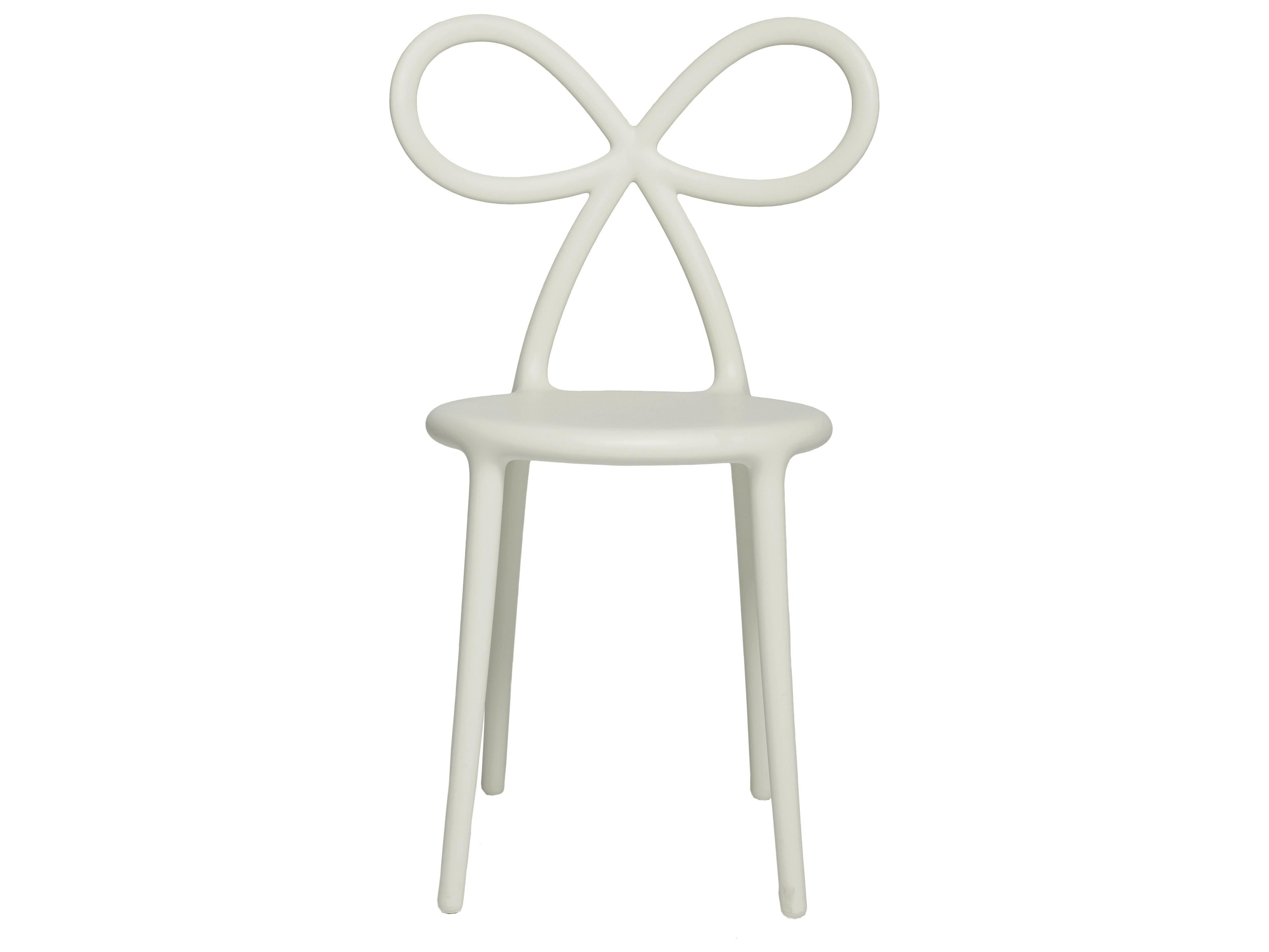 Qeeboo Ribbon White Armless Dining Chair