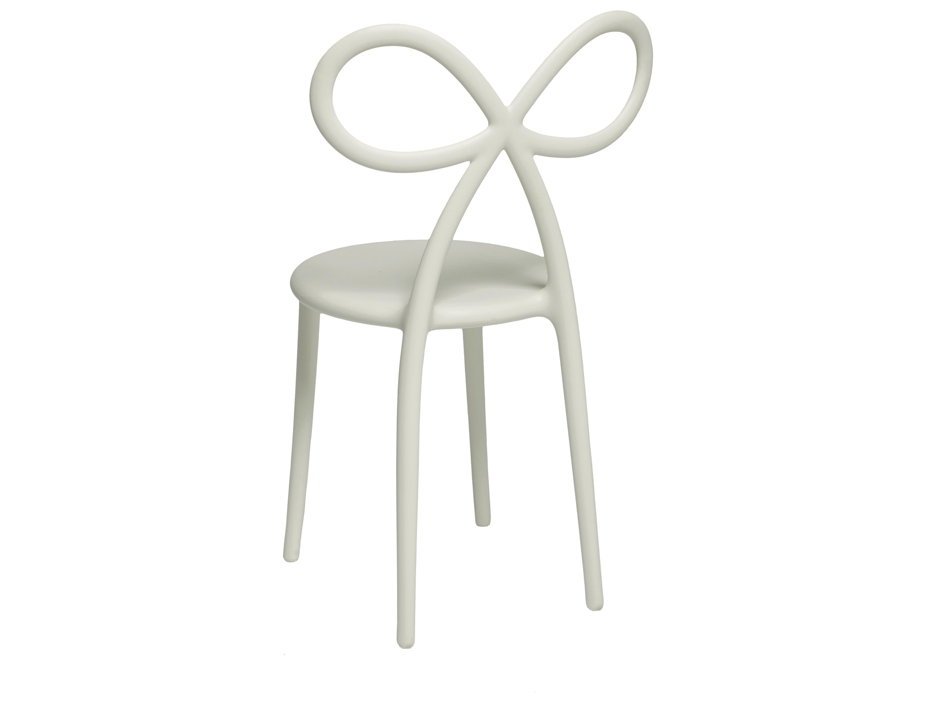 Qeeboo Ribbon White Armless Dining Chair