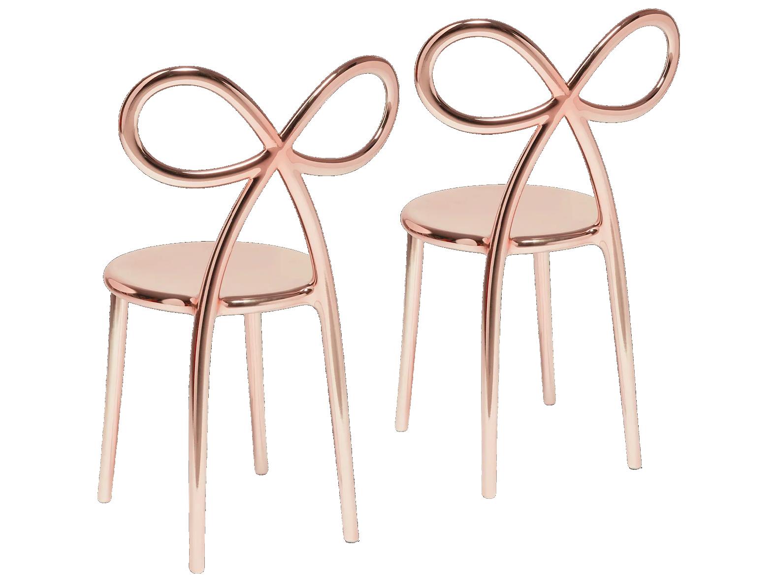 Qeeboo Ribbon Pink Armless Dining Chair (Set of 2)