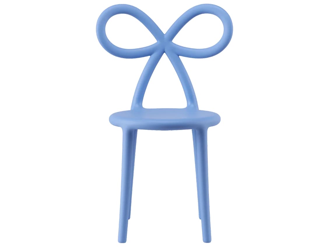 Qeeboo Ribbon Baby Blue Armless Dining Chair