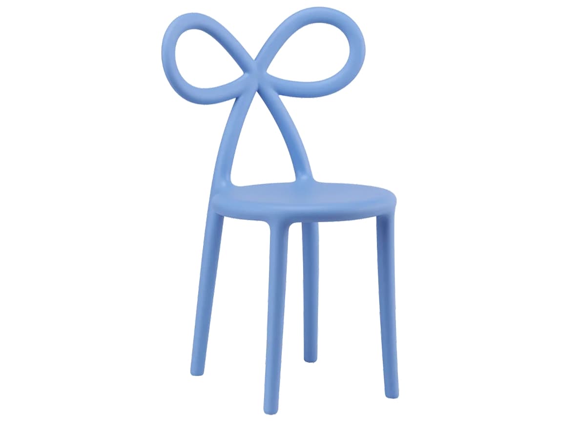 Qeeboo Ribbon Baby Blue Armless Dining Chair