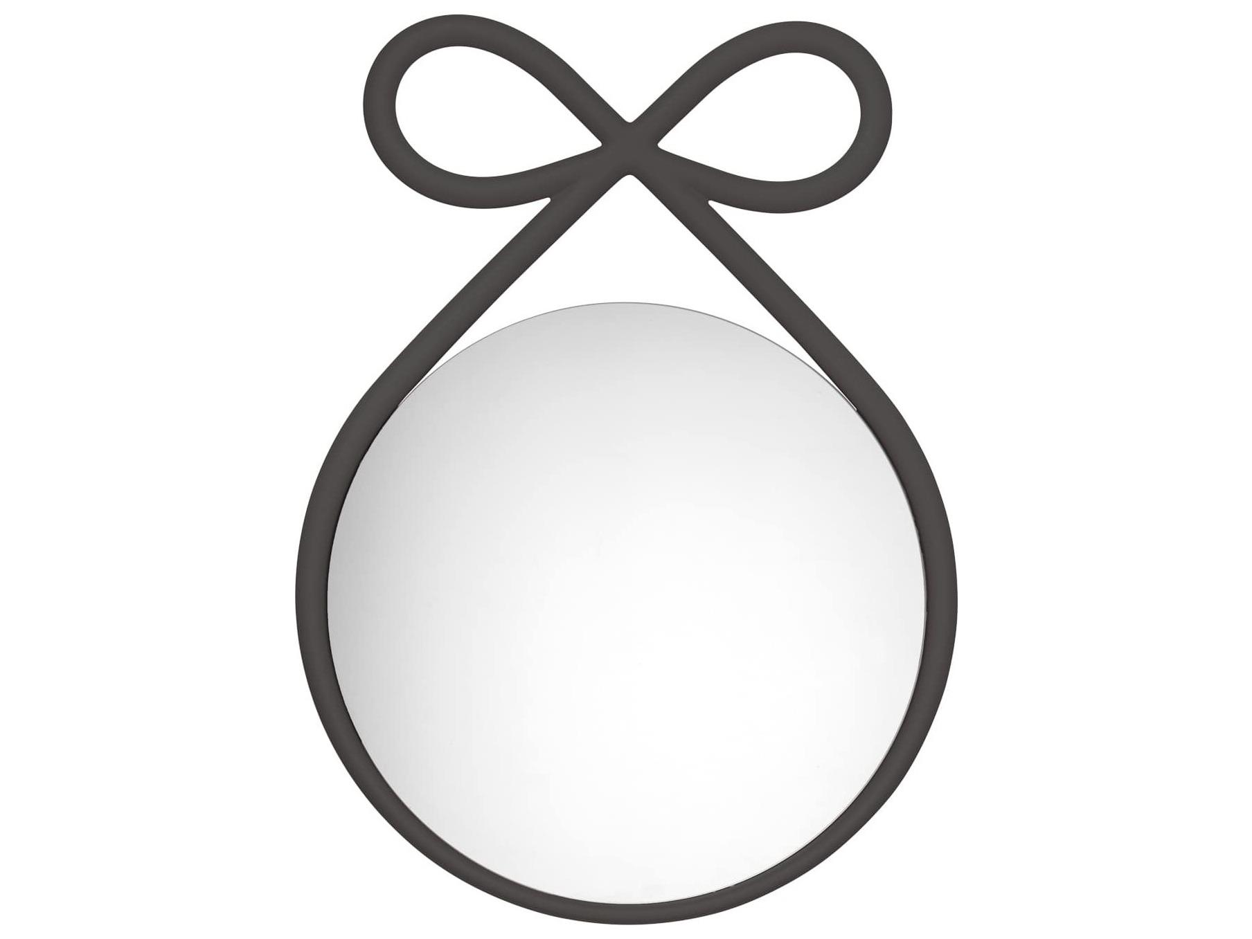 Qeeboo Ribbon Black Round Wall Mirror
