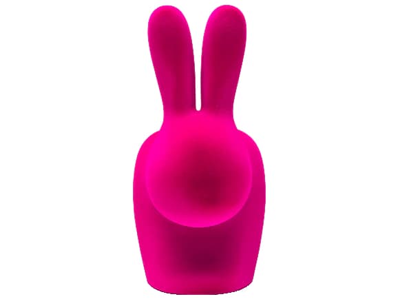 Qeeboo Rabbit Fuchsia Velvet Bookend