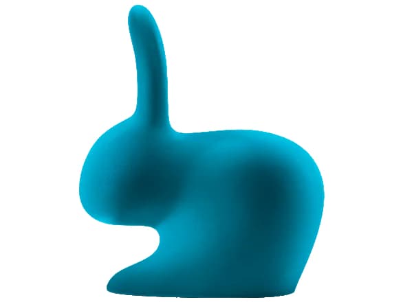 Qeeboo Rabbit Turquoise Velvet Bookend