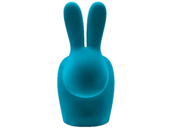 Qeeboo Rabbit Turquoise Velvet Bookend