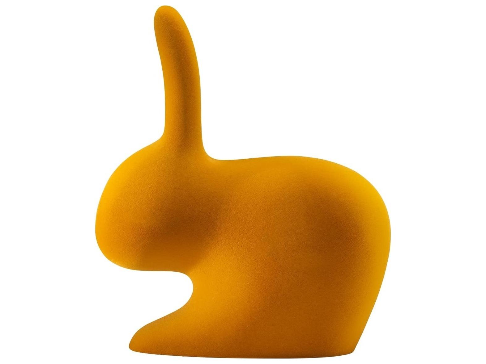 Qeeboo Rabbit Baby Gold Velvet Accent Chair