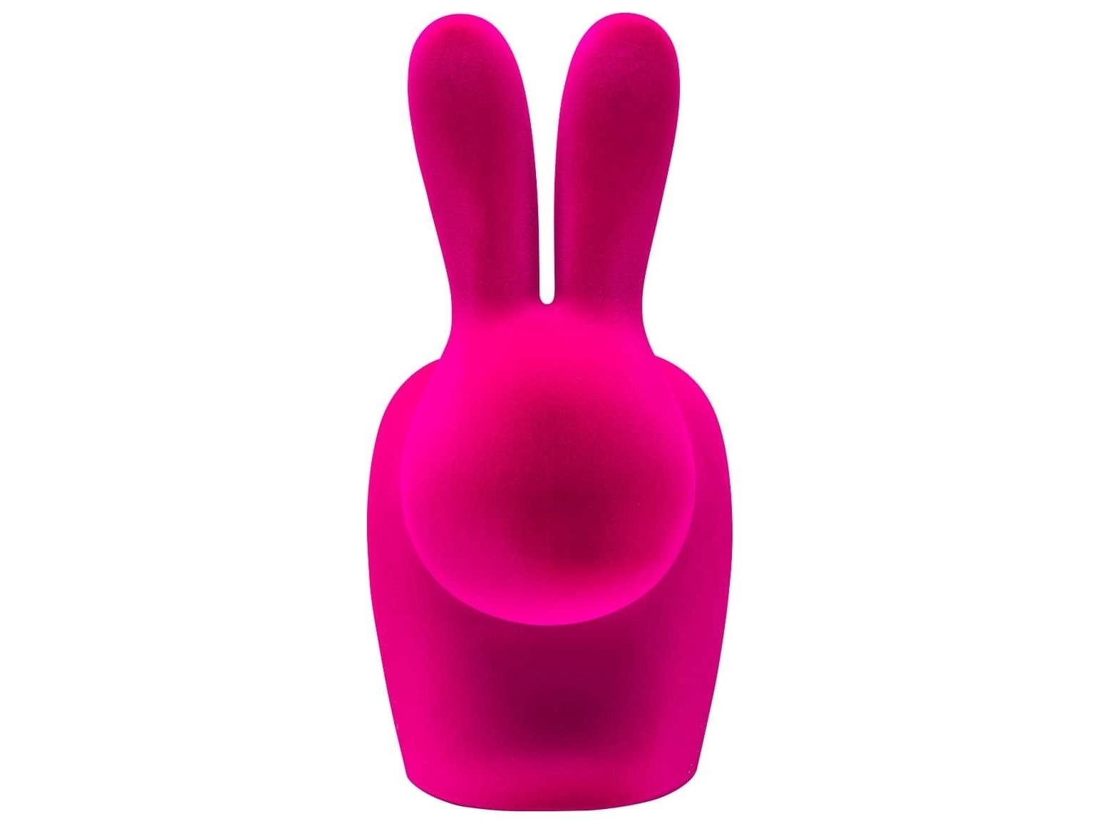 Qeeboo Rabbit Baby Pink Velvet Accent Chair