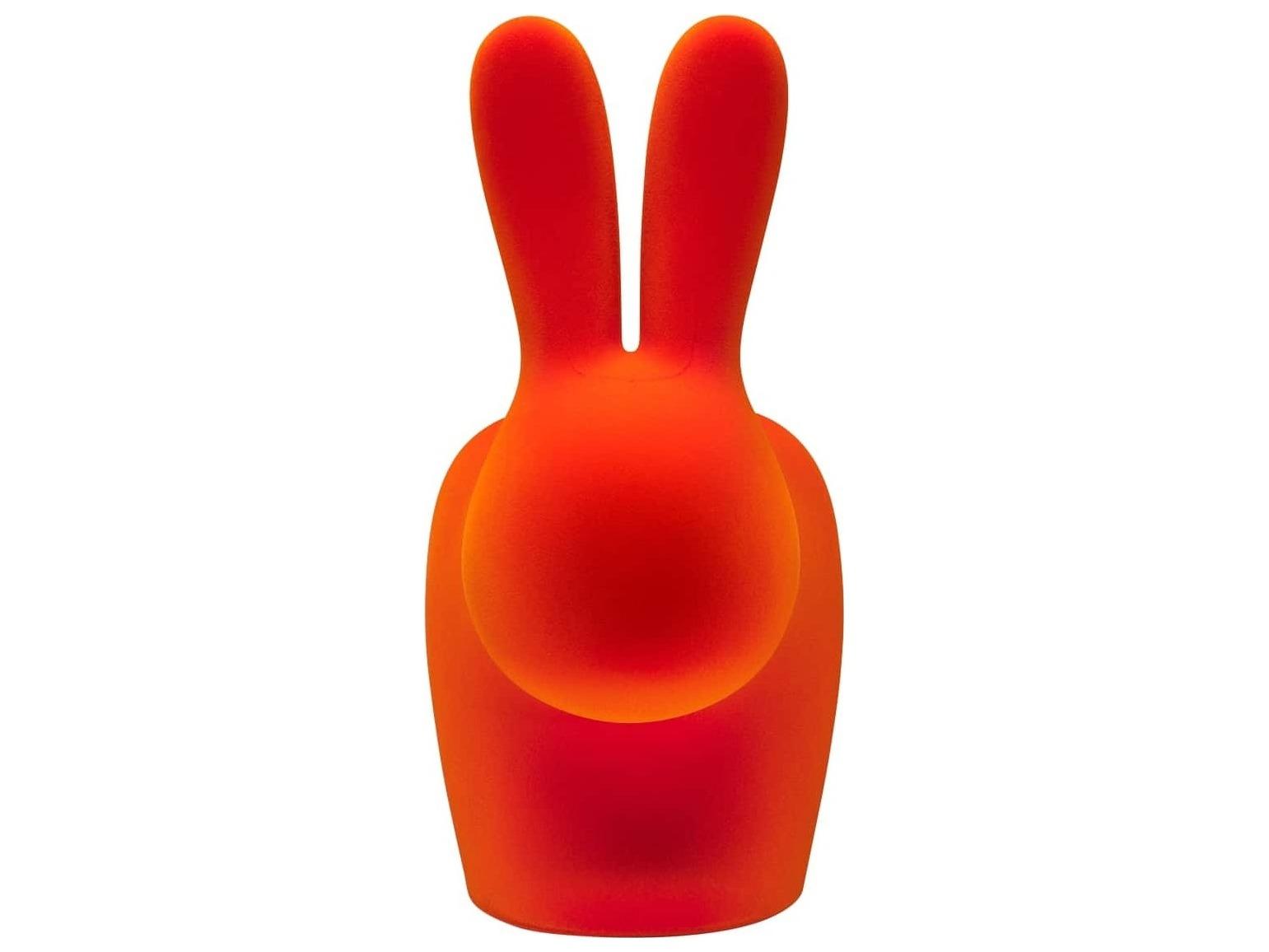 Qeeboo Rabbit Baby Orange Velvet Accent Chair