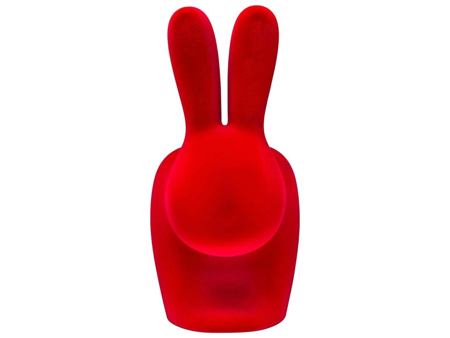 Qeeboo Rabbit Baby Red Velvet Accent Chair