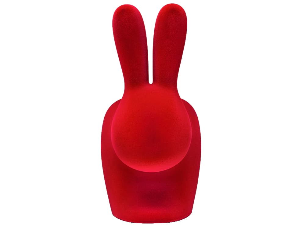 Qeeboo Rabbit Red Velvet Accent Chair